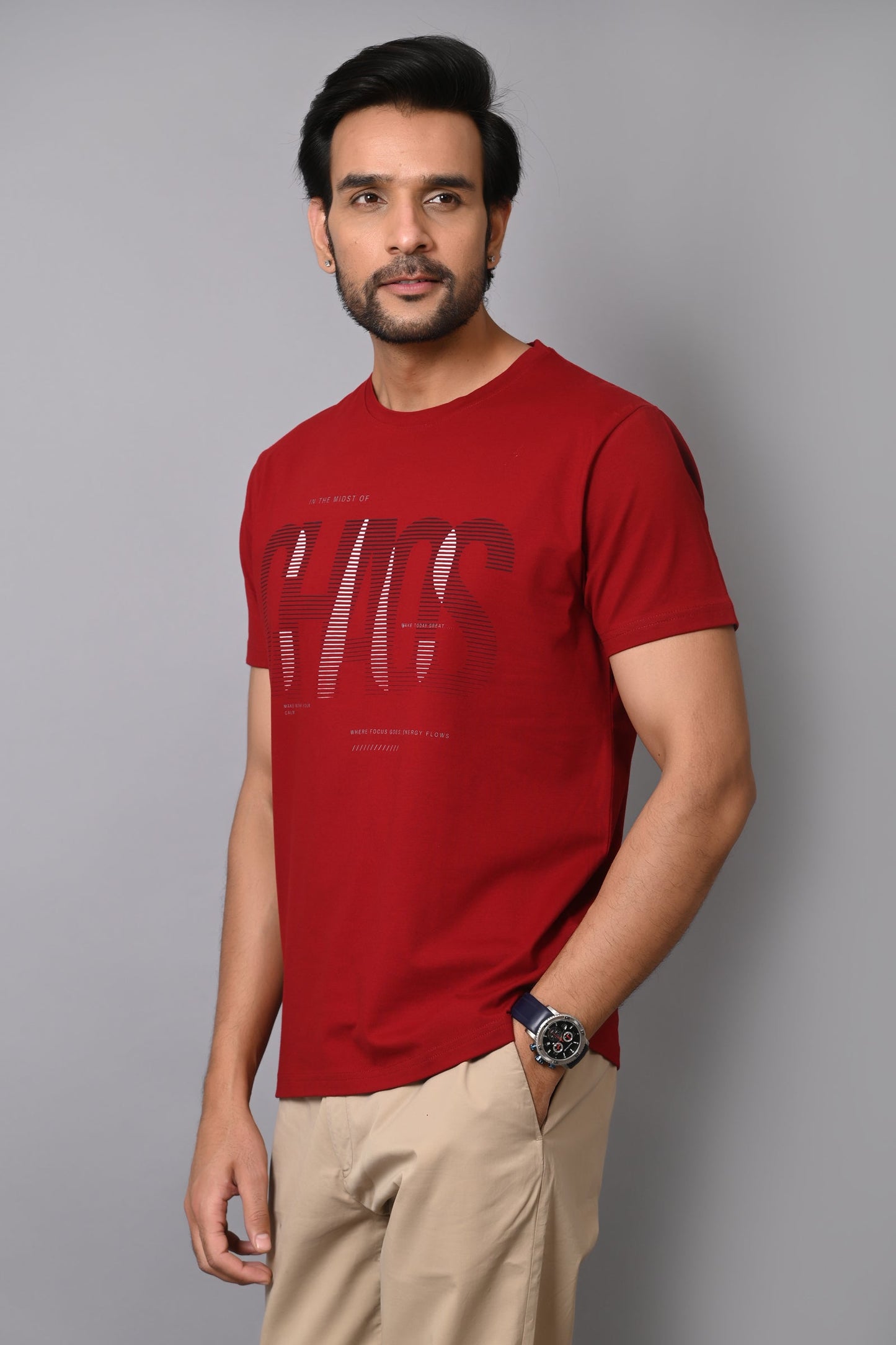 Arbour Men Round Neck Printed Slim Fit T-Shirt