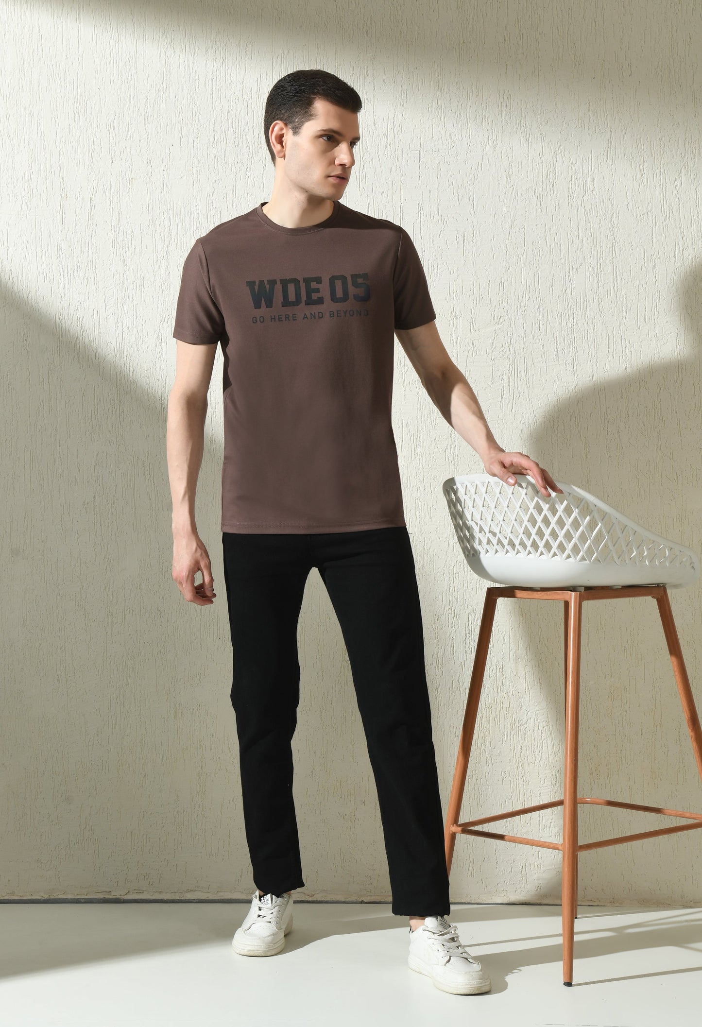 Arbour Men Round Neck Printed Slim Fit Half Sleeves T-Shirt