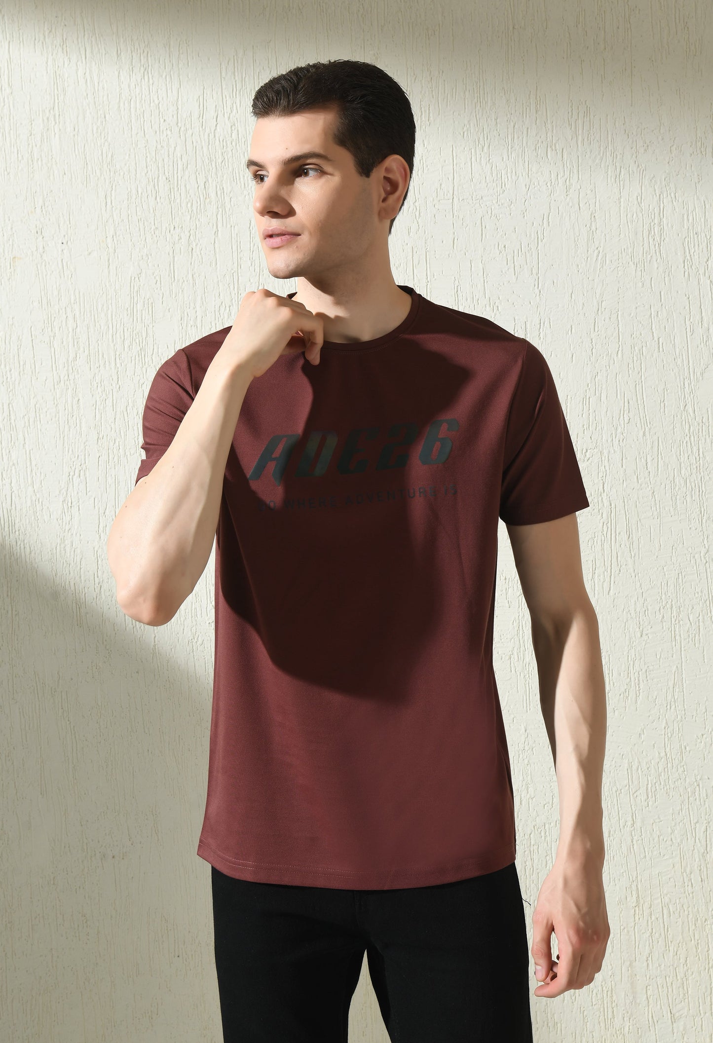 Arbour Men Round Neck Printed Slim Fit Half Sleeves T-Shirt