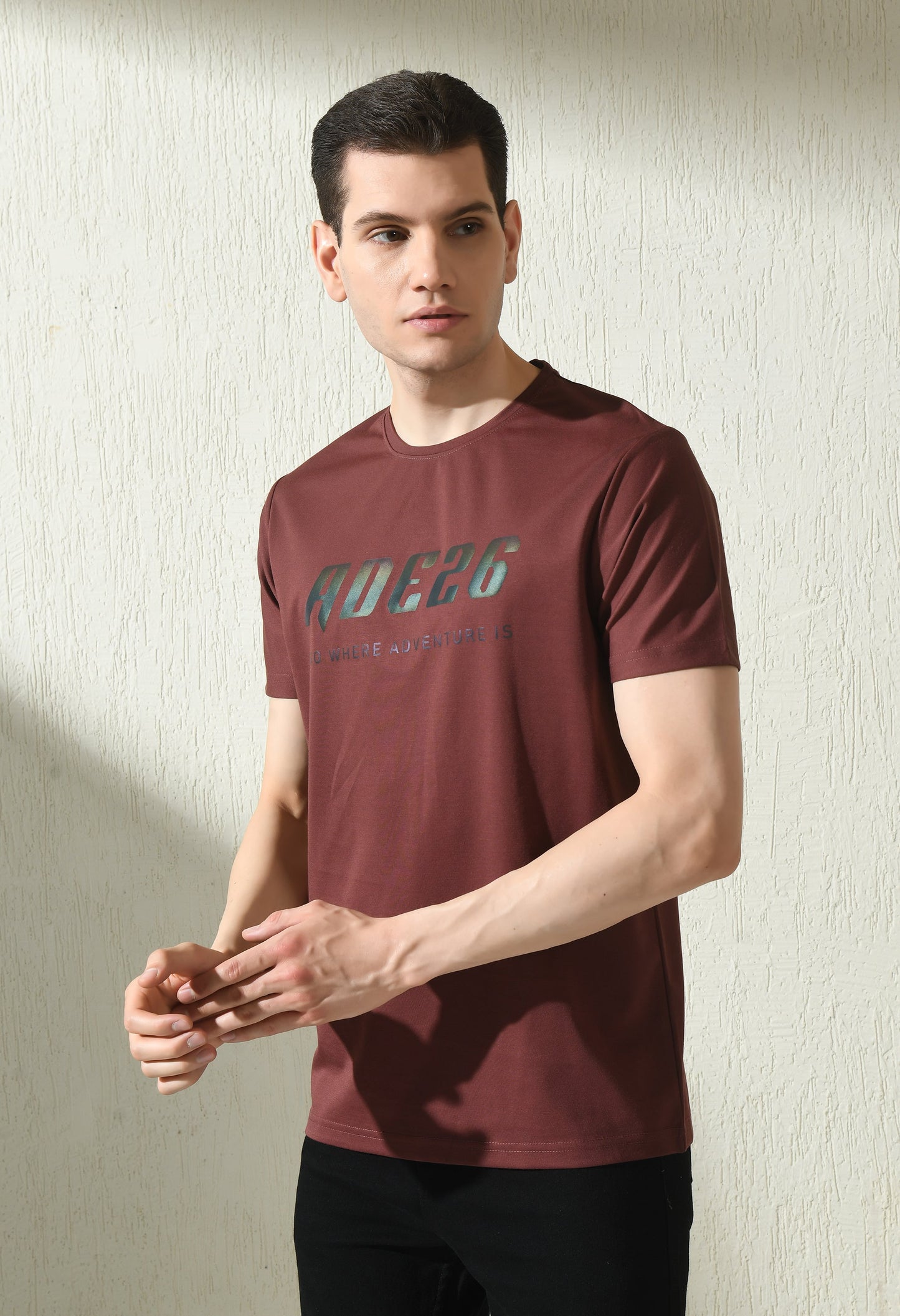 Arbour Men Round Neck Printed Slim Fit Half Sleeves T-Shirt