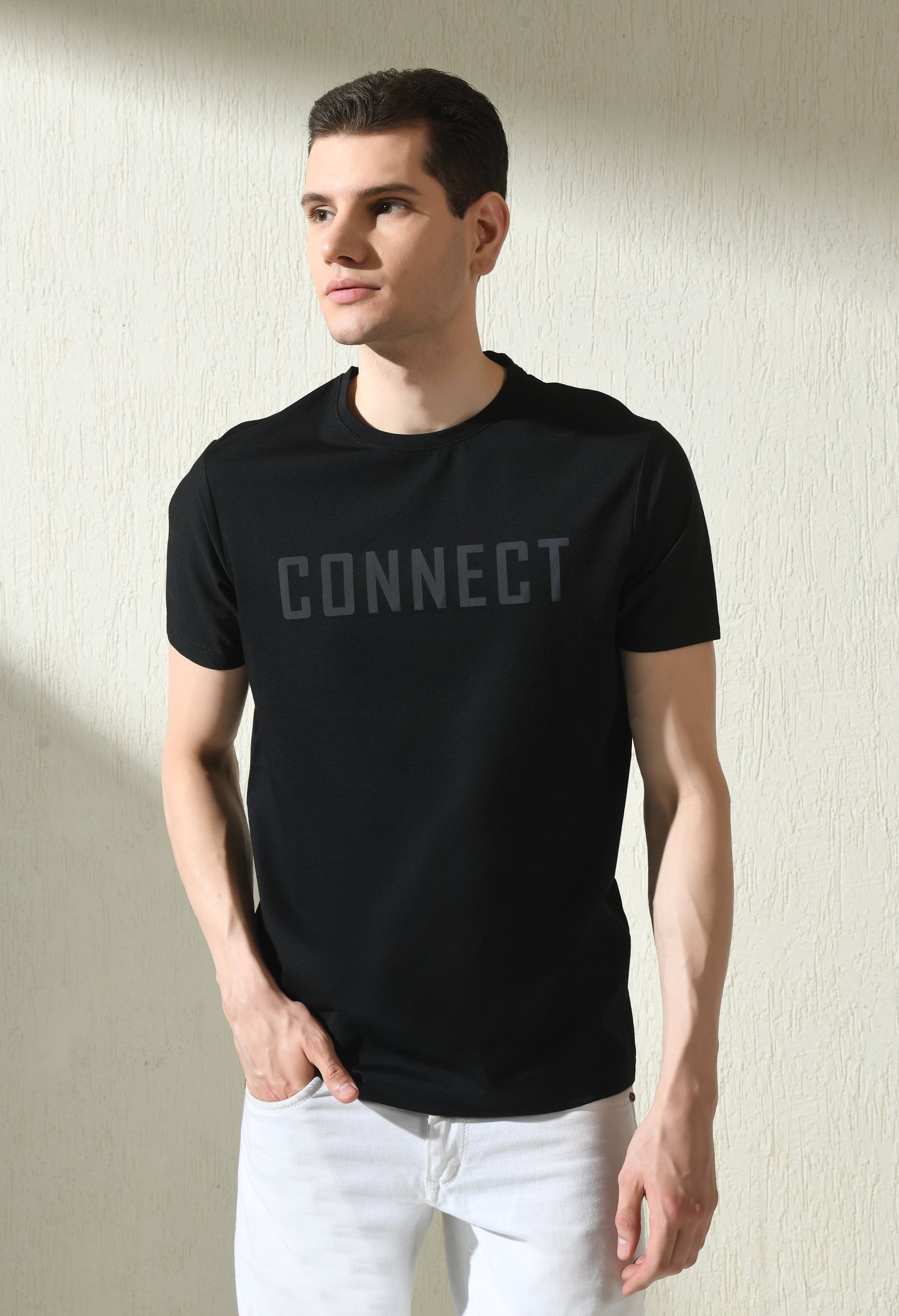 Arbour Men Round Neck Printed Slim Fit Half Sleeves T-Shirt