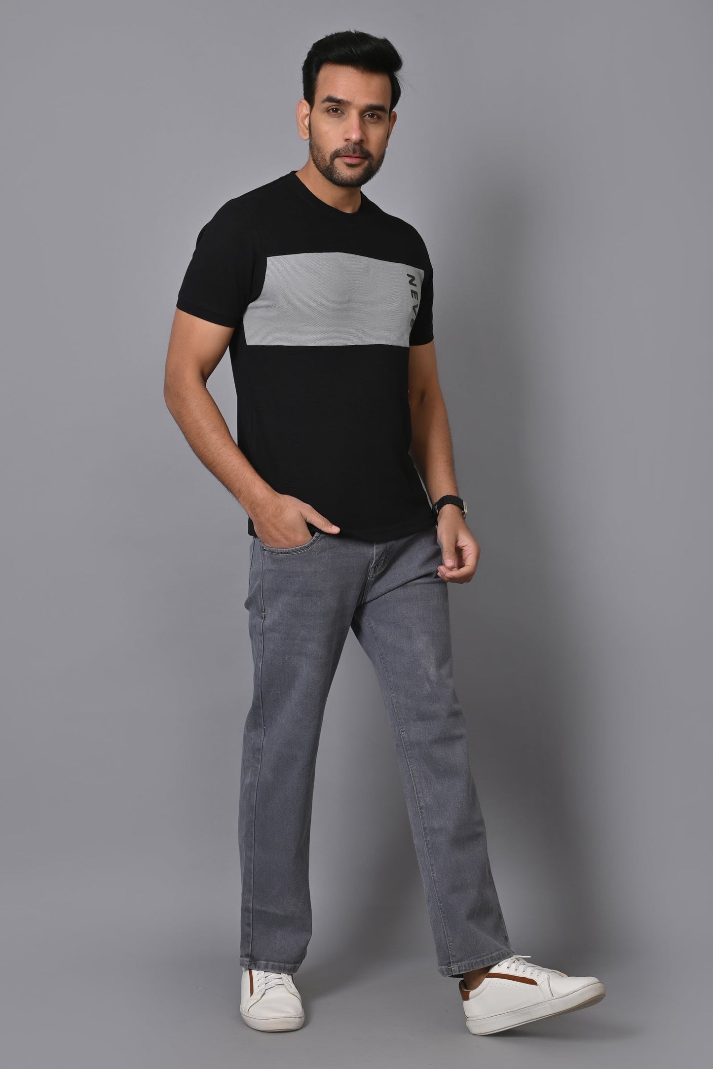 Arbour Men Colourblock Round Neck Cotton Blend Multicolor T-Shirt