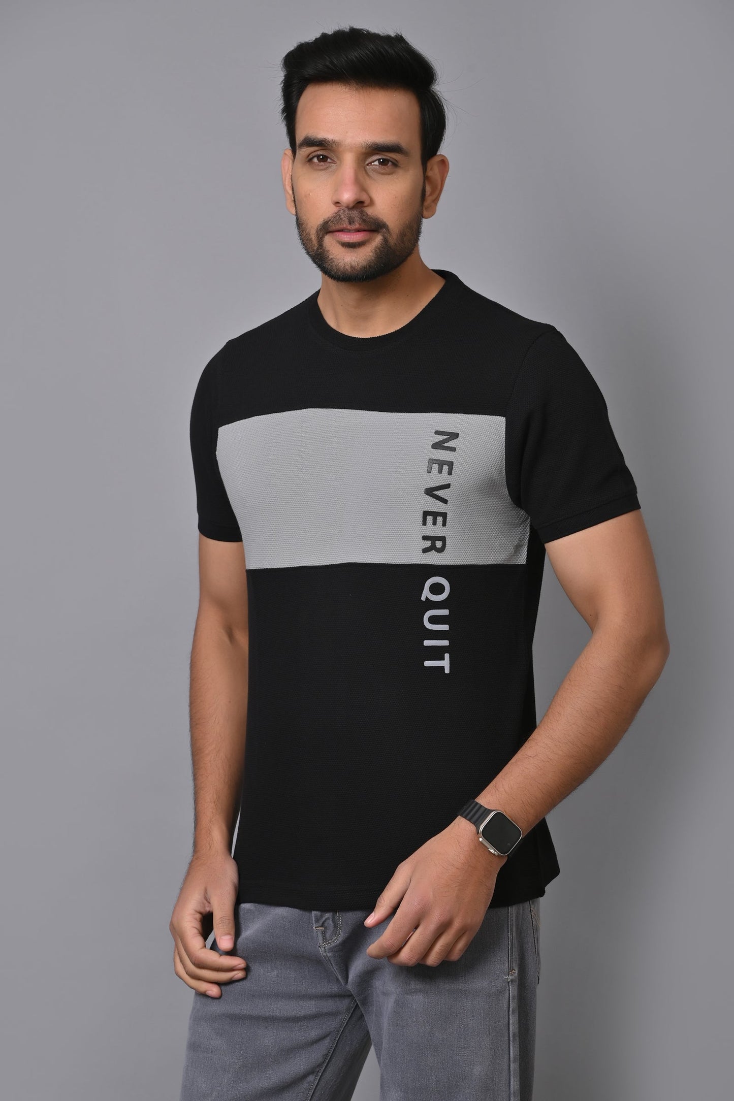 Arbour Men Colourblock Round Neck Cotton Blend Multicolor T-Shirt