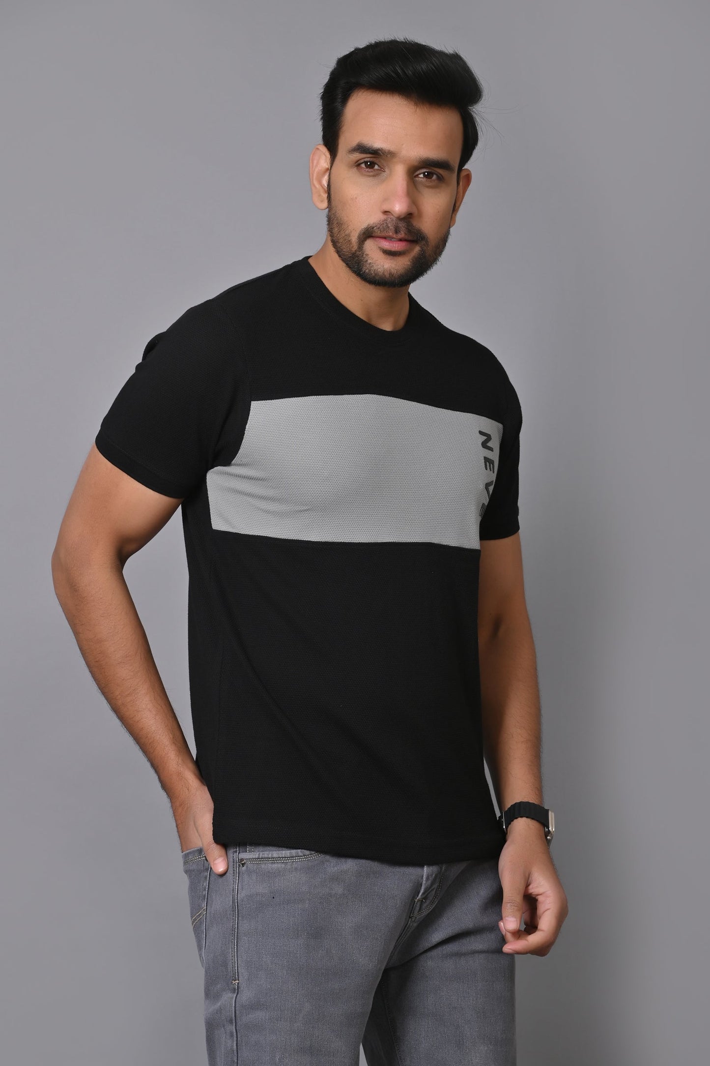 Arbour Men Colourblock Round Neck Cotton Blend Multicolor T-Shirt