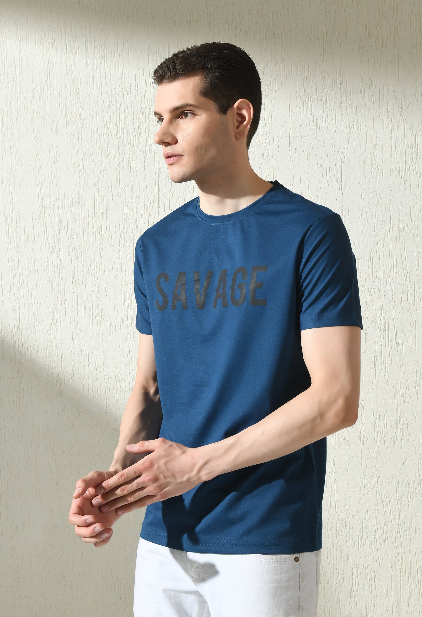 Arbour Men Round Neck Printed Slim Fit Half Sleeves T-Shirt