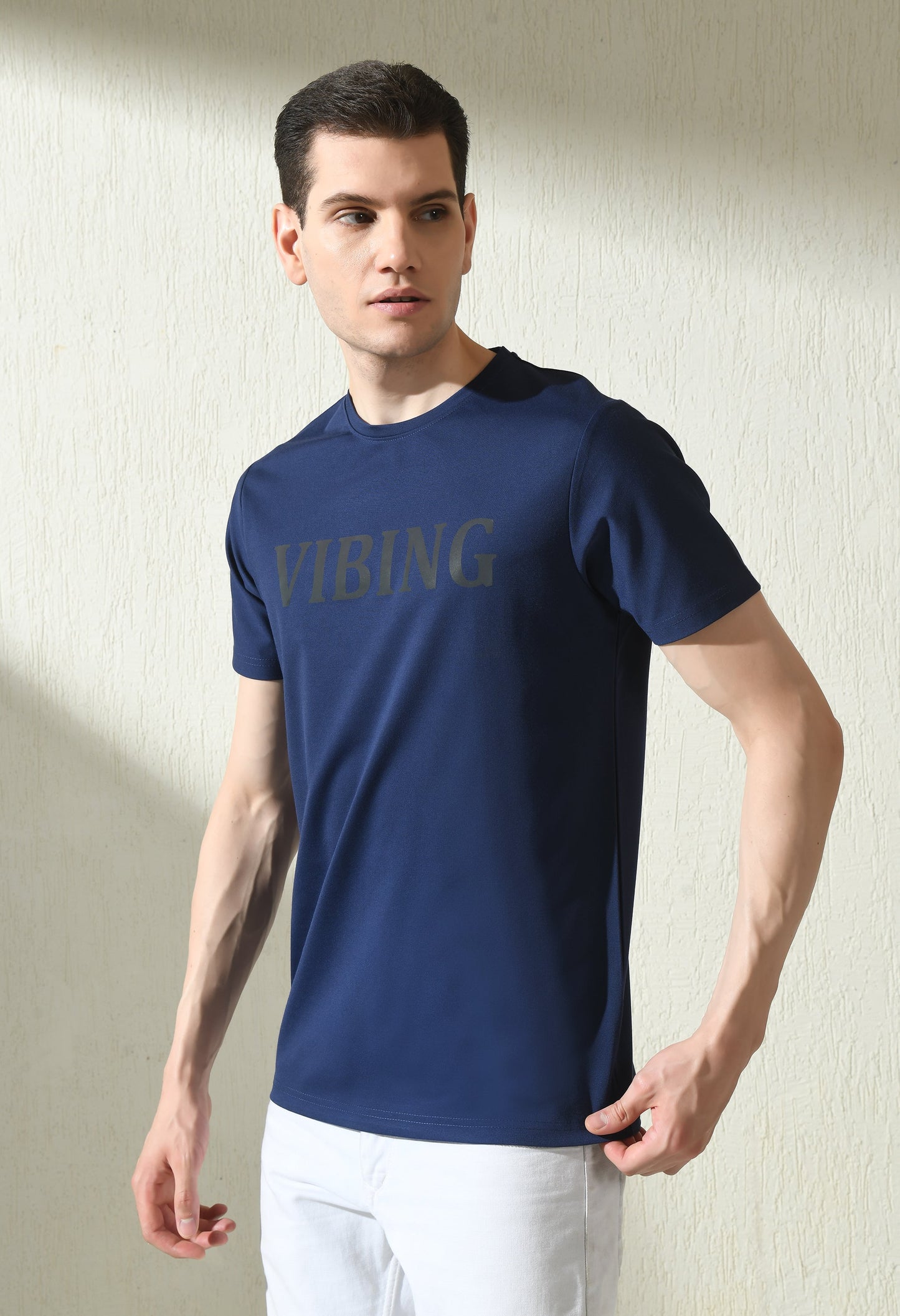 Arbour Men Round Neck Printed Slim Fit Half Sleeves T-Shirt