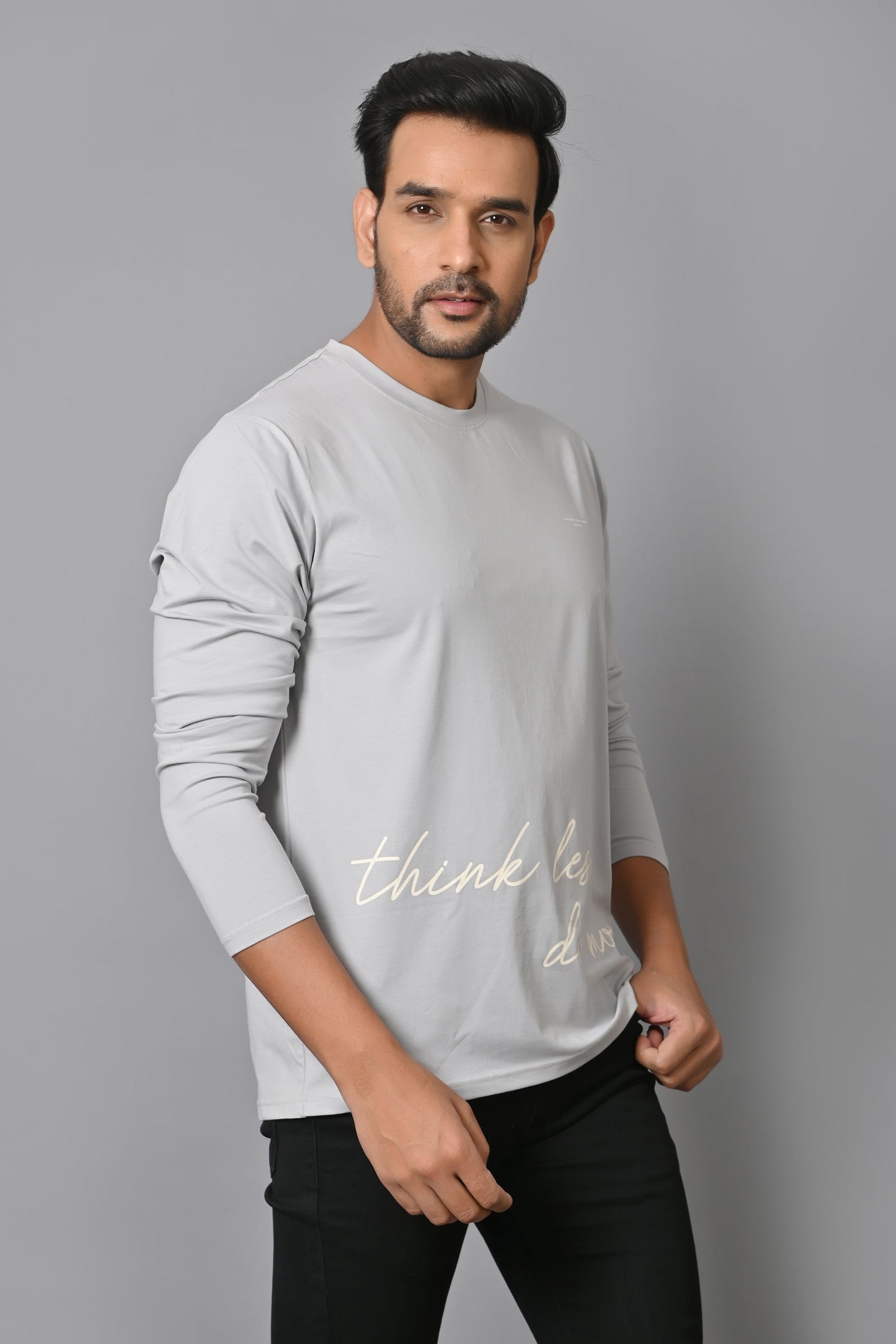 Arbour Men Round Neck Printed Slim Fit Full Sleeves T-Shirt