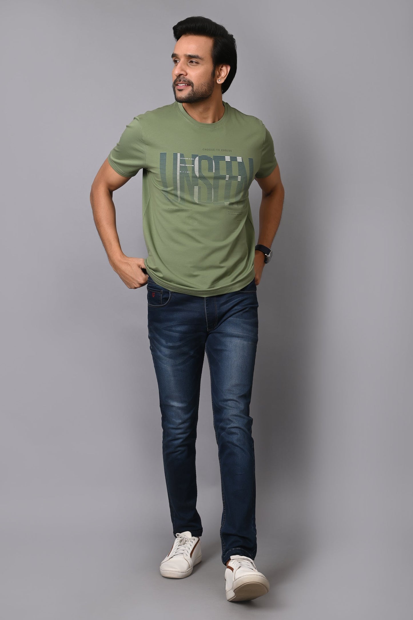 Arbour Men Round Neck Printed Slim Fit T-Shirt