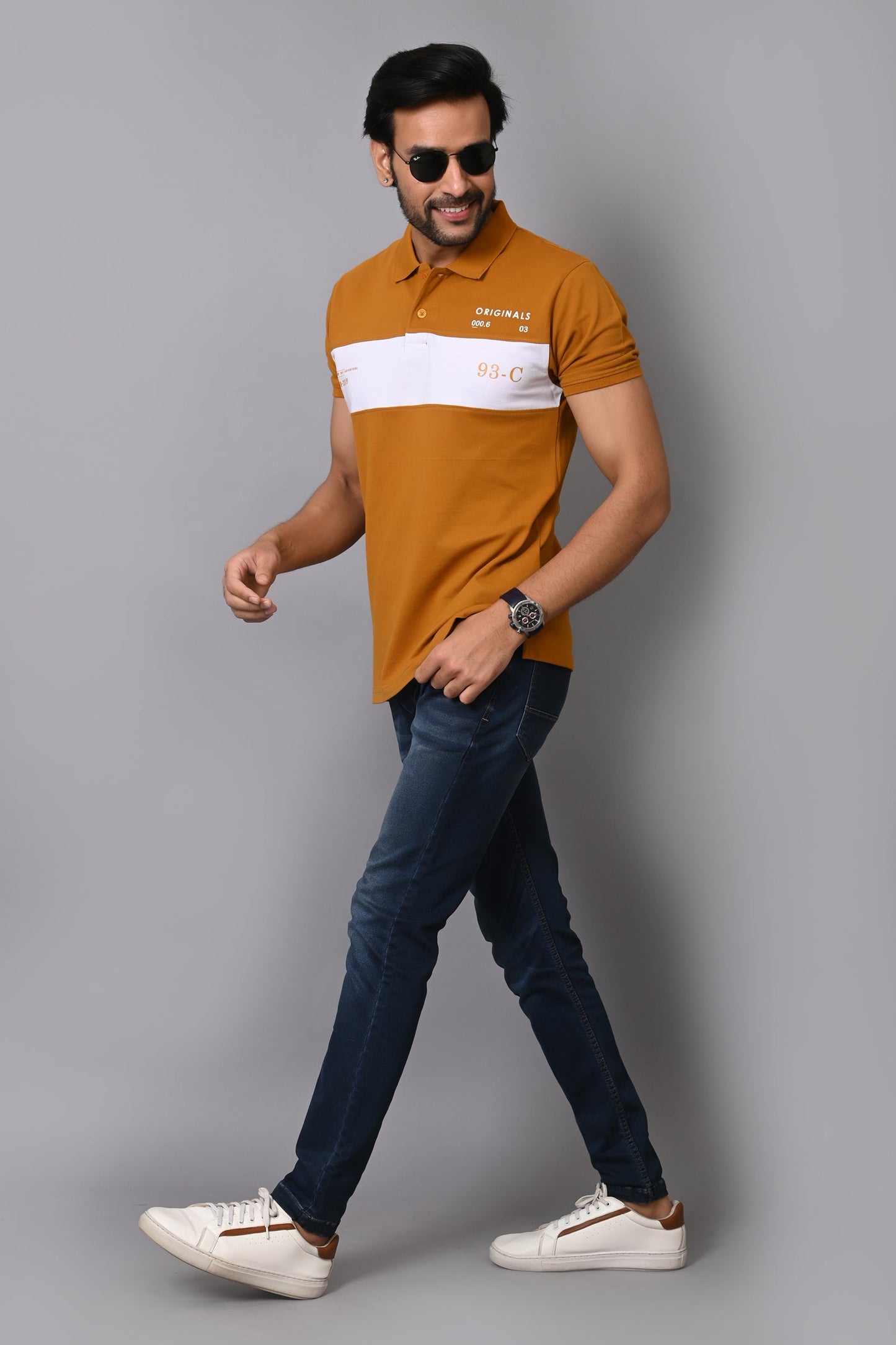 Arbour Men Polo Neck Cotton Blend Half Sleeve T-Shirt