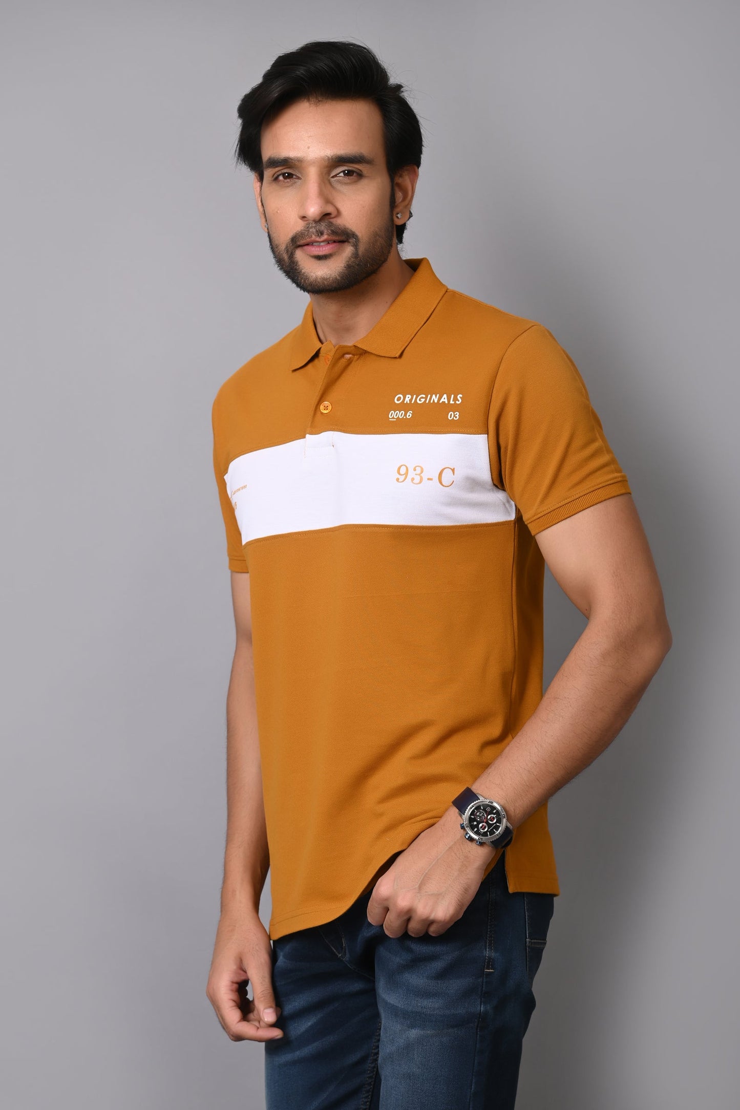 Arbour Men Polo Neck Cotton Blend Half Sleeve T-Shirt