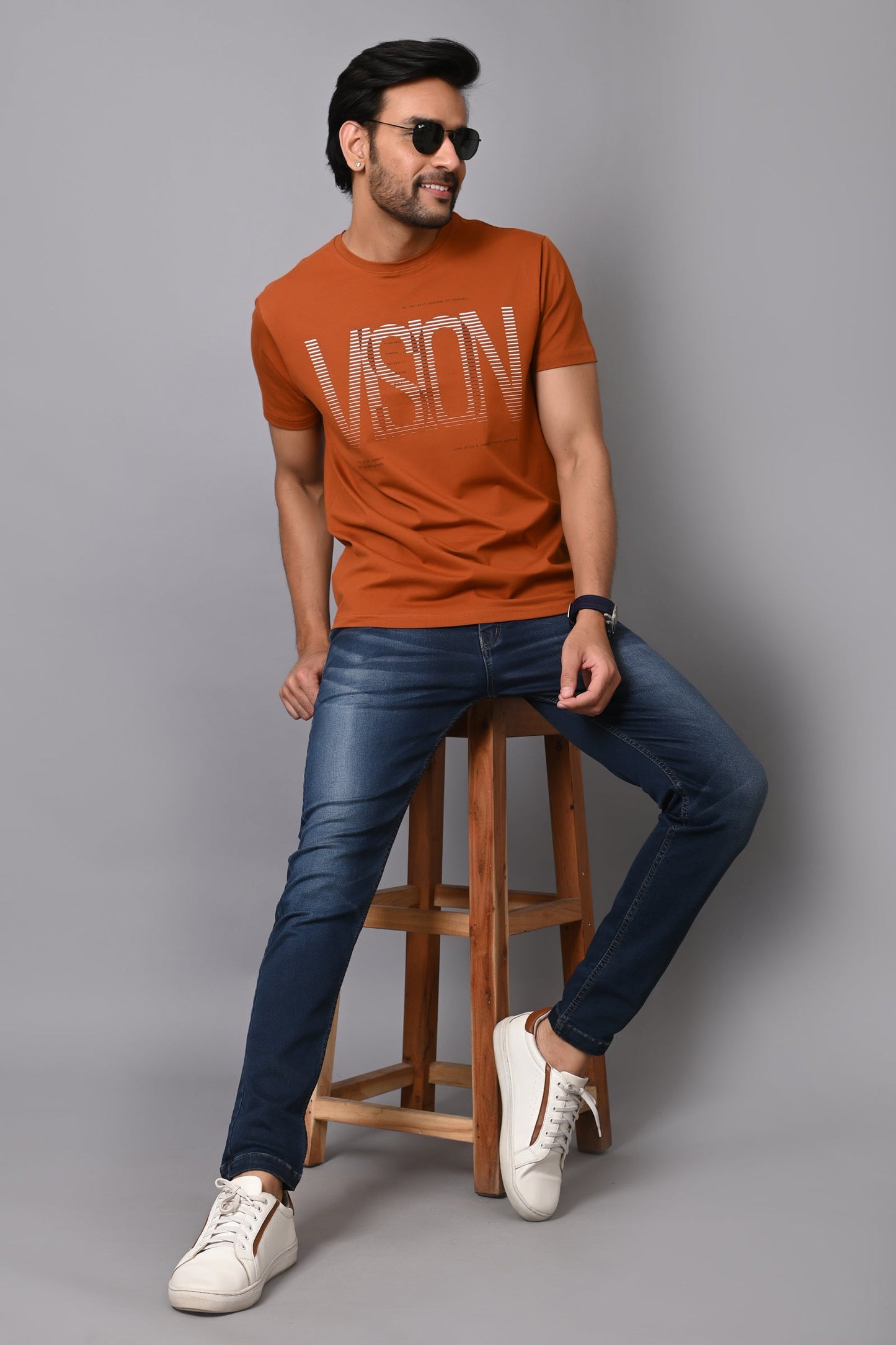 Arbour Men Round Neck Printed Slim Fit T-Shirt