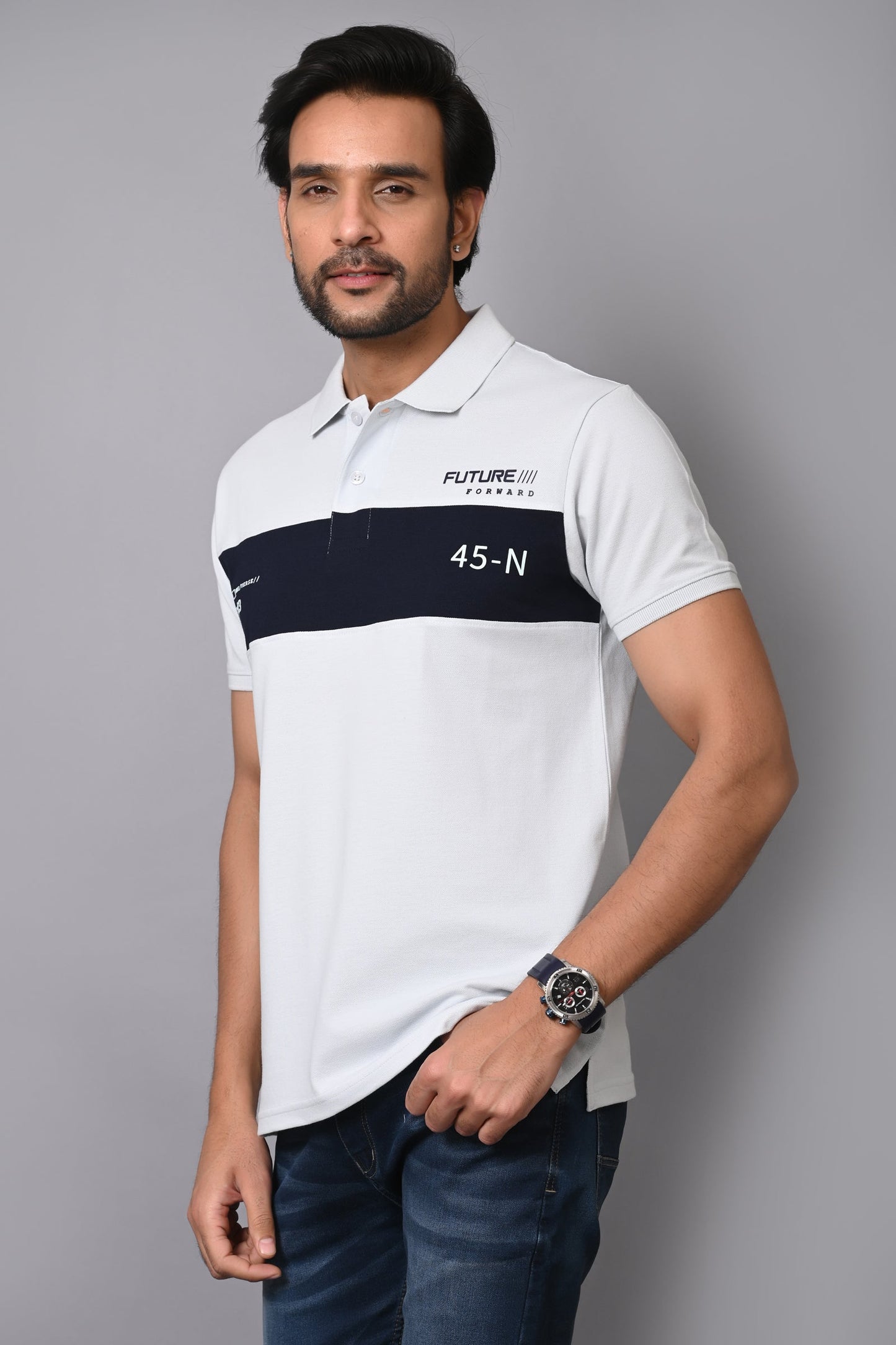 Arbour Men Polo Neck Cotton Blend Half Sleeve T-Shirt