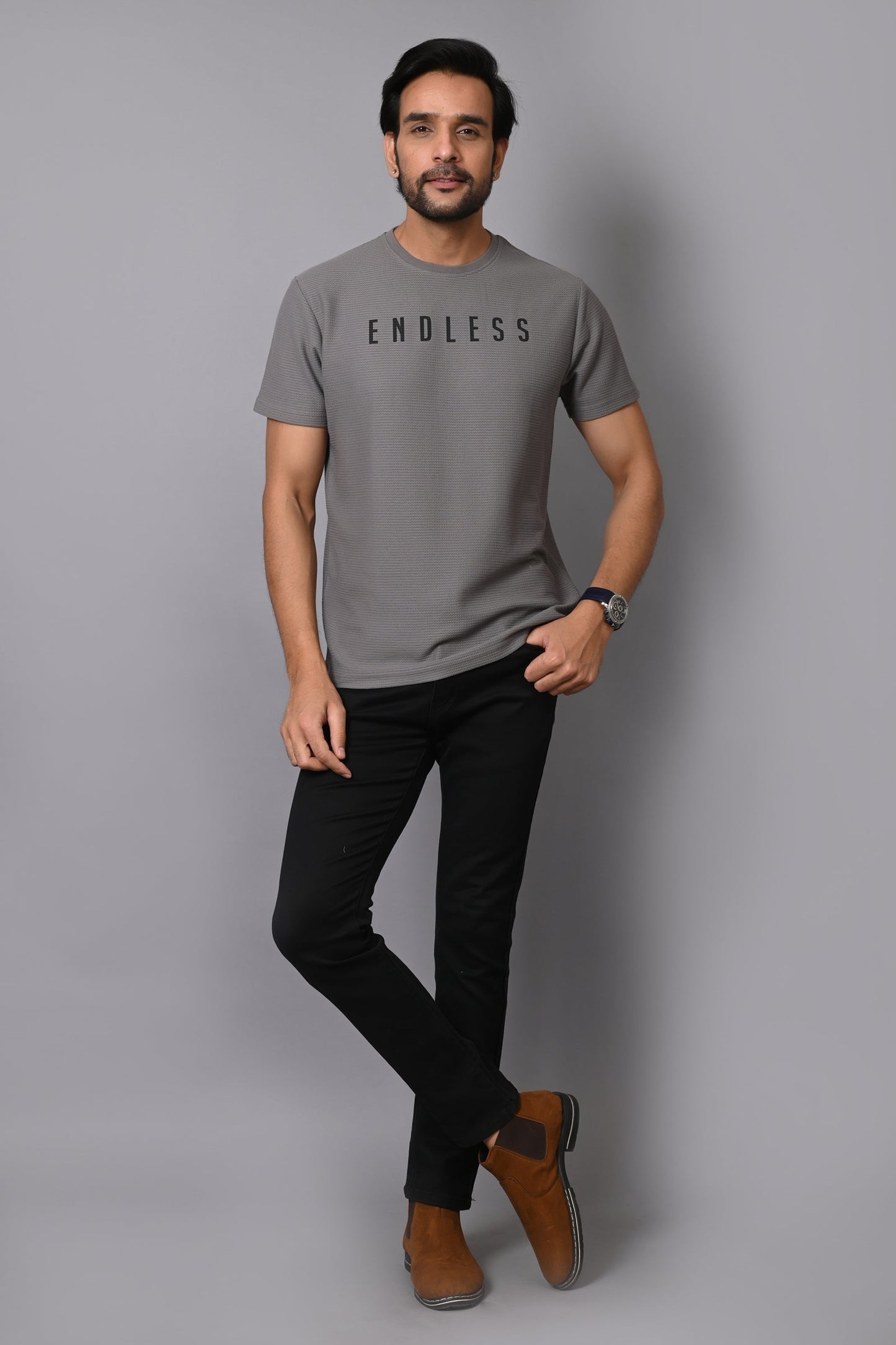 Arbour Men Round Neck Half Sleeves T-Shirt