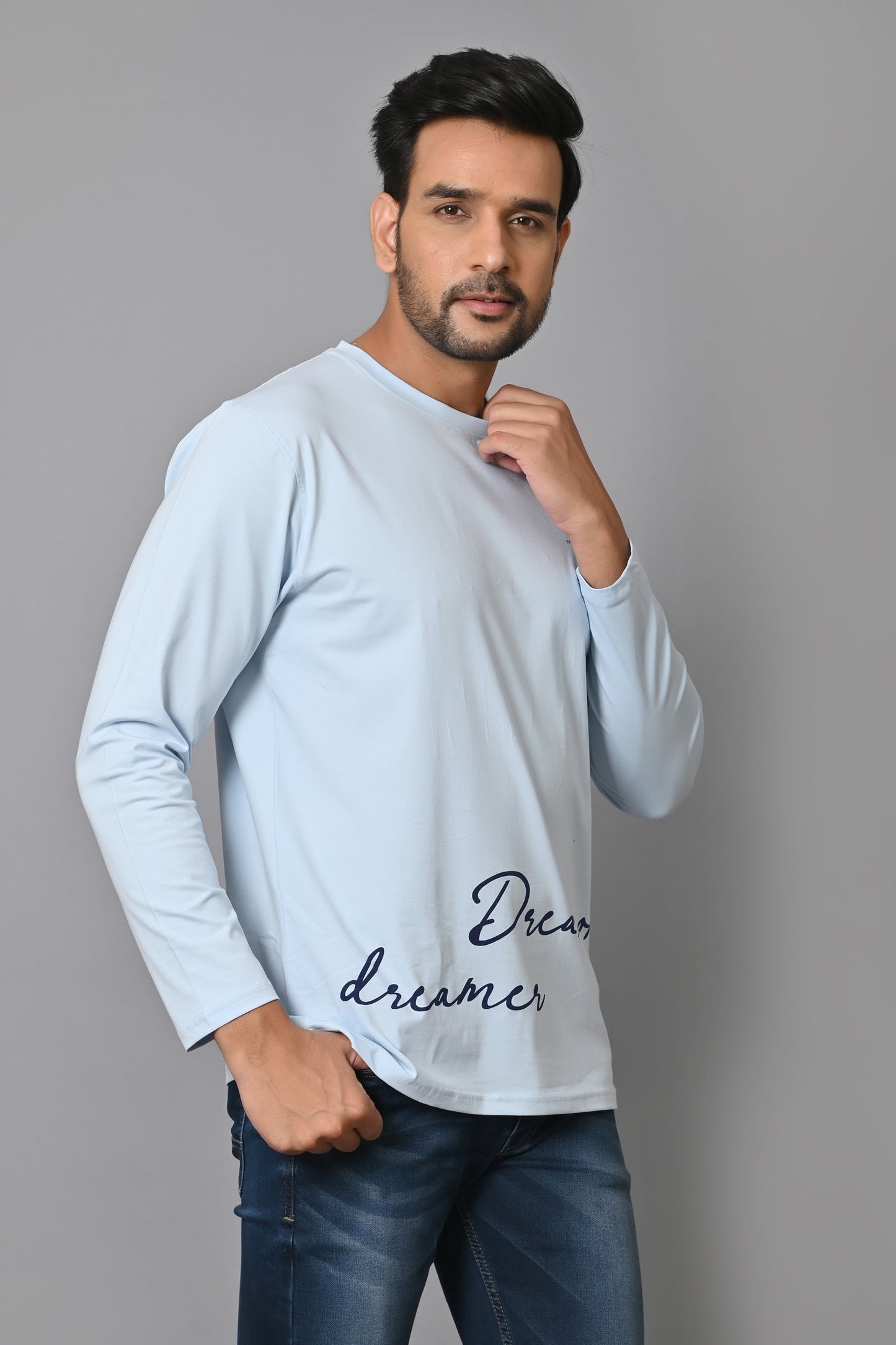 Arbour Men Round Neck Printed Slim Fit Full Sleeves T-Shirt