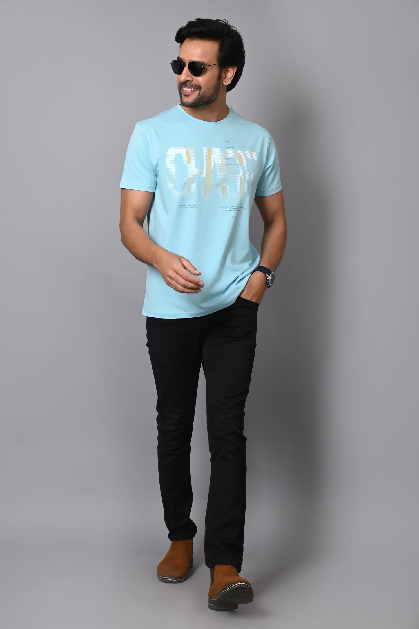 Arbour Men Round Neck Printed Slim Fit T-Shirt