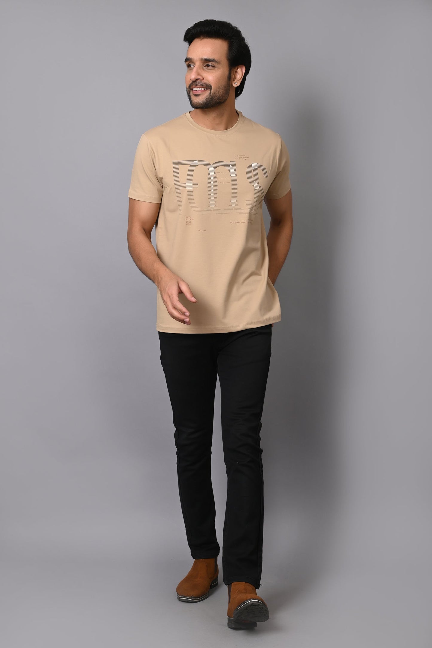 Arbour Men Round Neck Printed Slim Fit T-Shirt