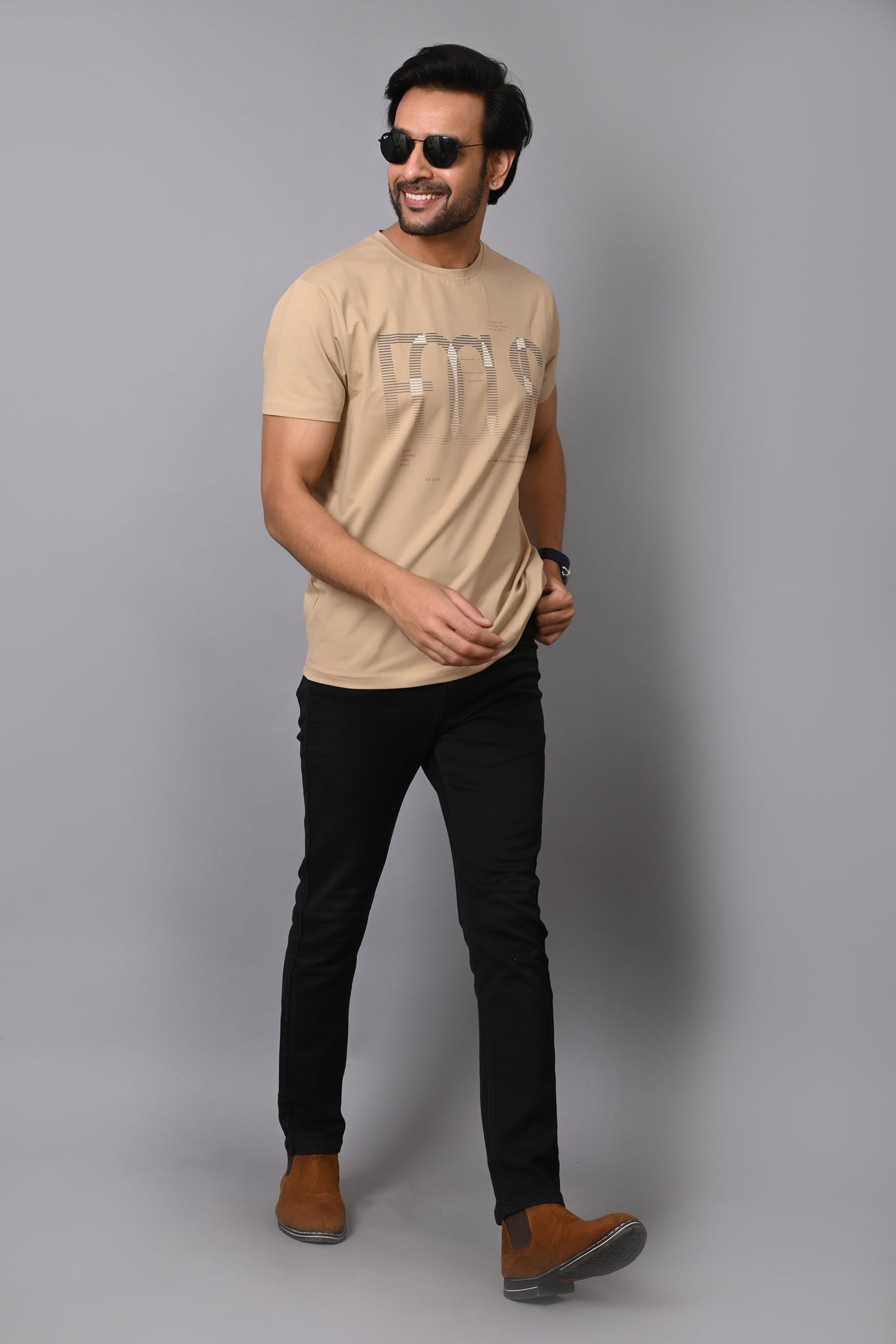 Arbour Men Round Neck Printed Slim Fit T-Shirt