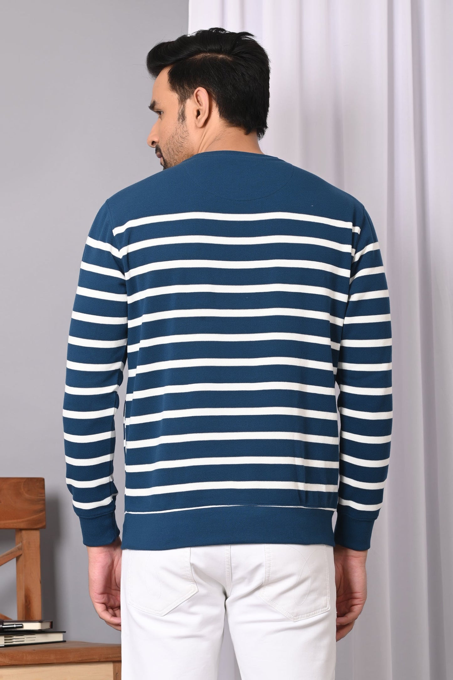 Arbour Men Stripes Full Sleeves Sweatshirts