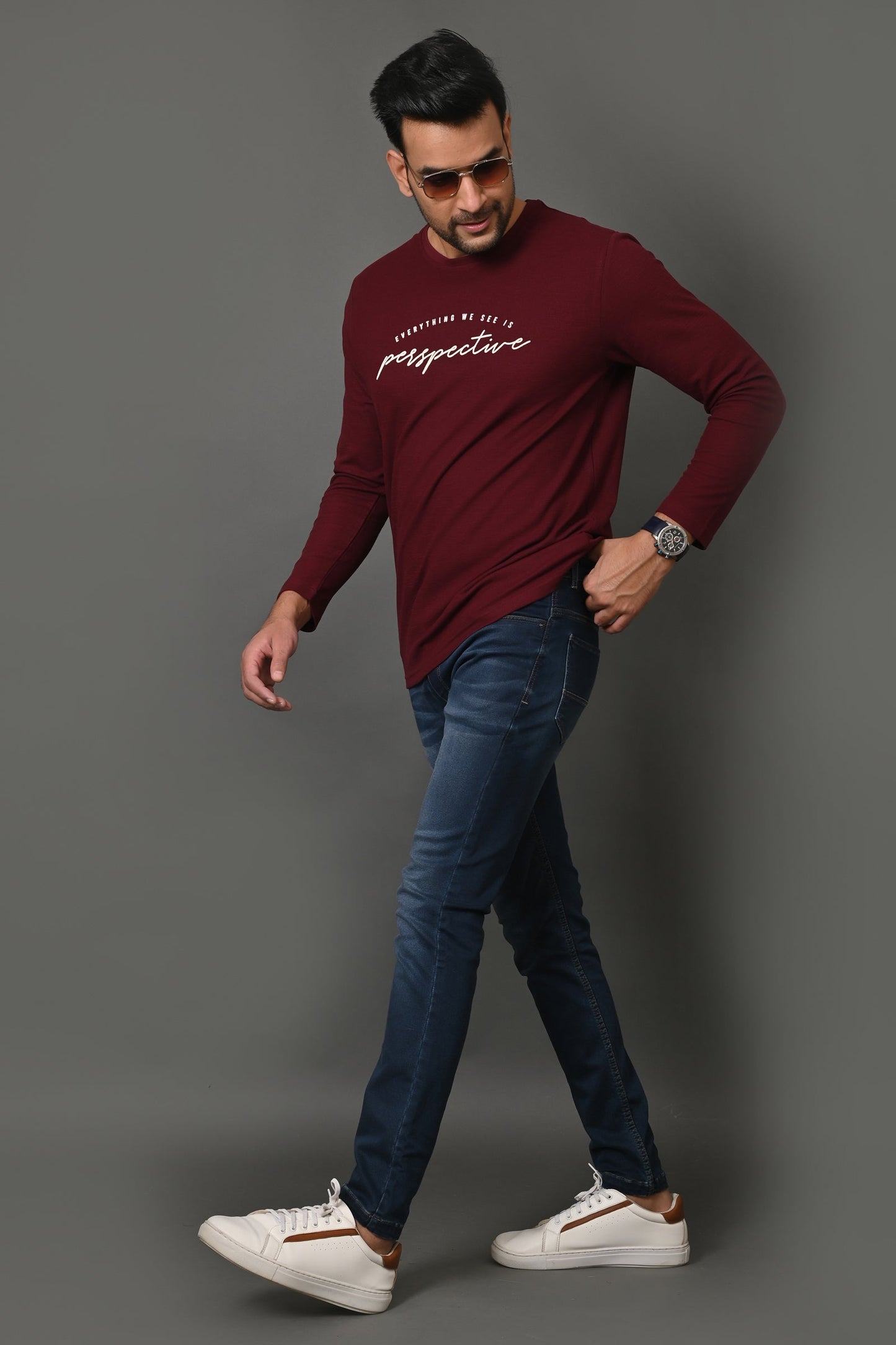 Arbour Men Round Neck Printed Full Sleeves T-Shirt