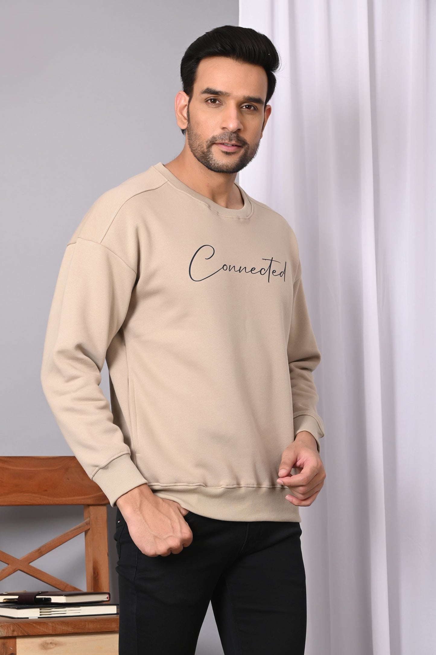 Arbour Men Chest Print Full Sleeves Sweatshirts