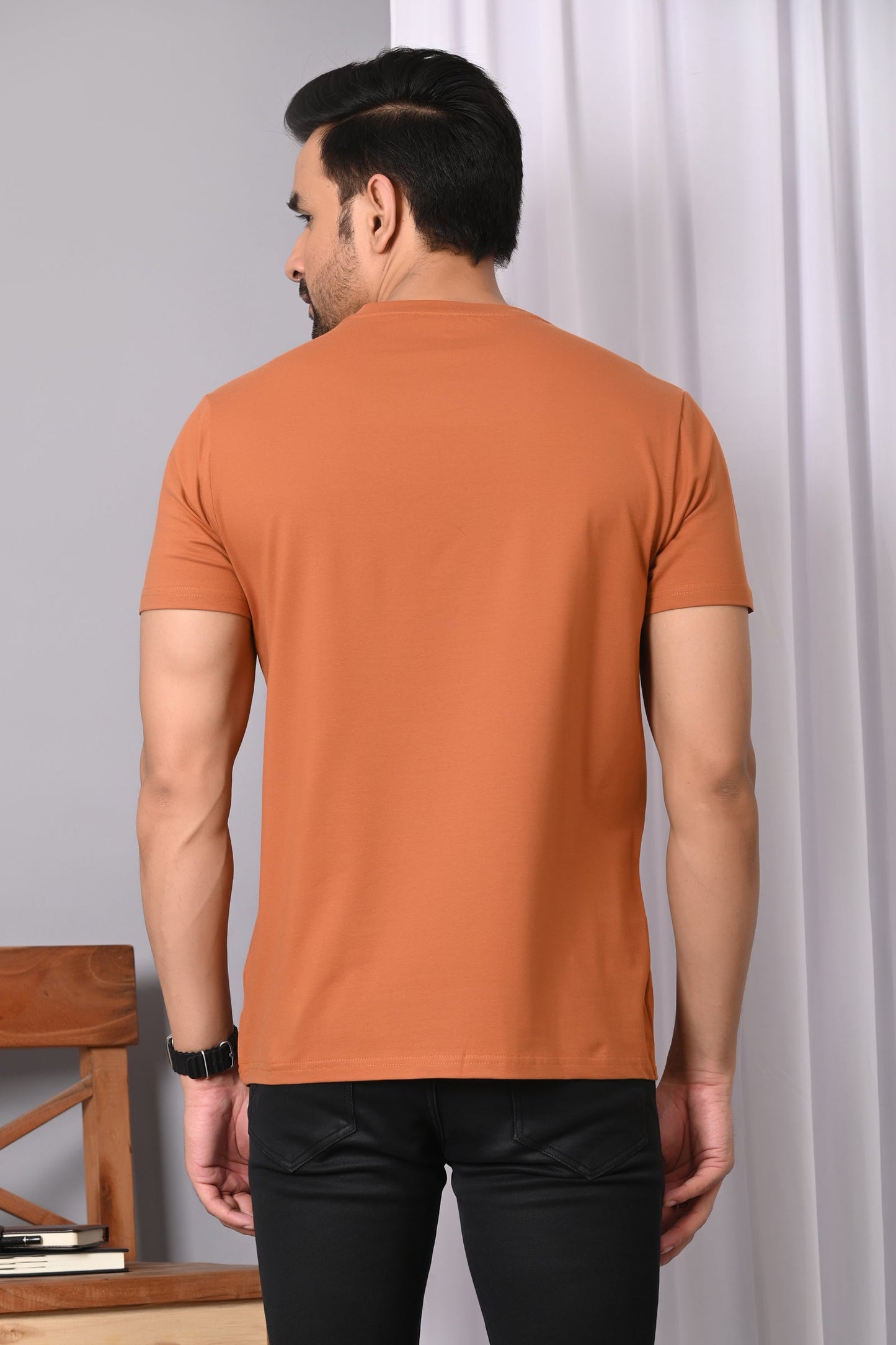 Arbour Men  Round Neck Cotton Blend  T-Shirt