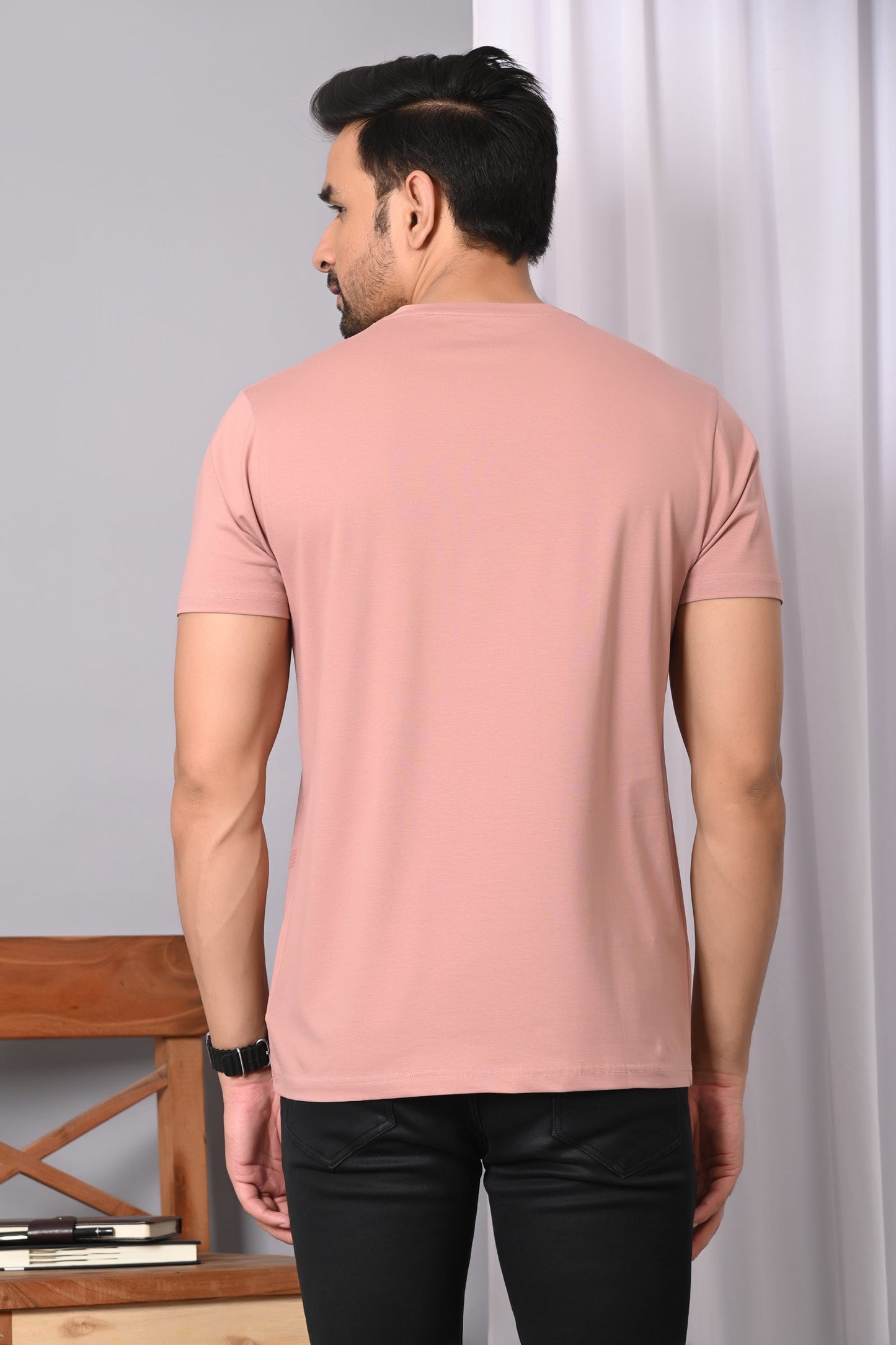 Arbour Men  Round Neck Cotton Blend  T-Shirt