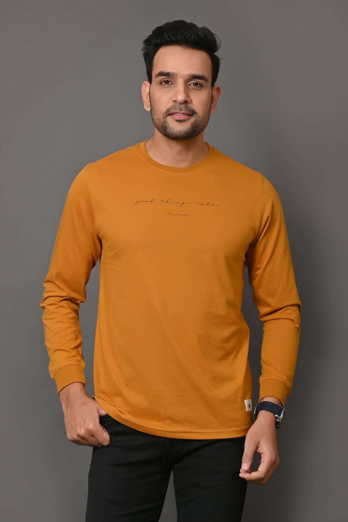 Arbour Men Printed Round Neck Cotton Blend  T-Shirt