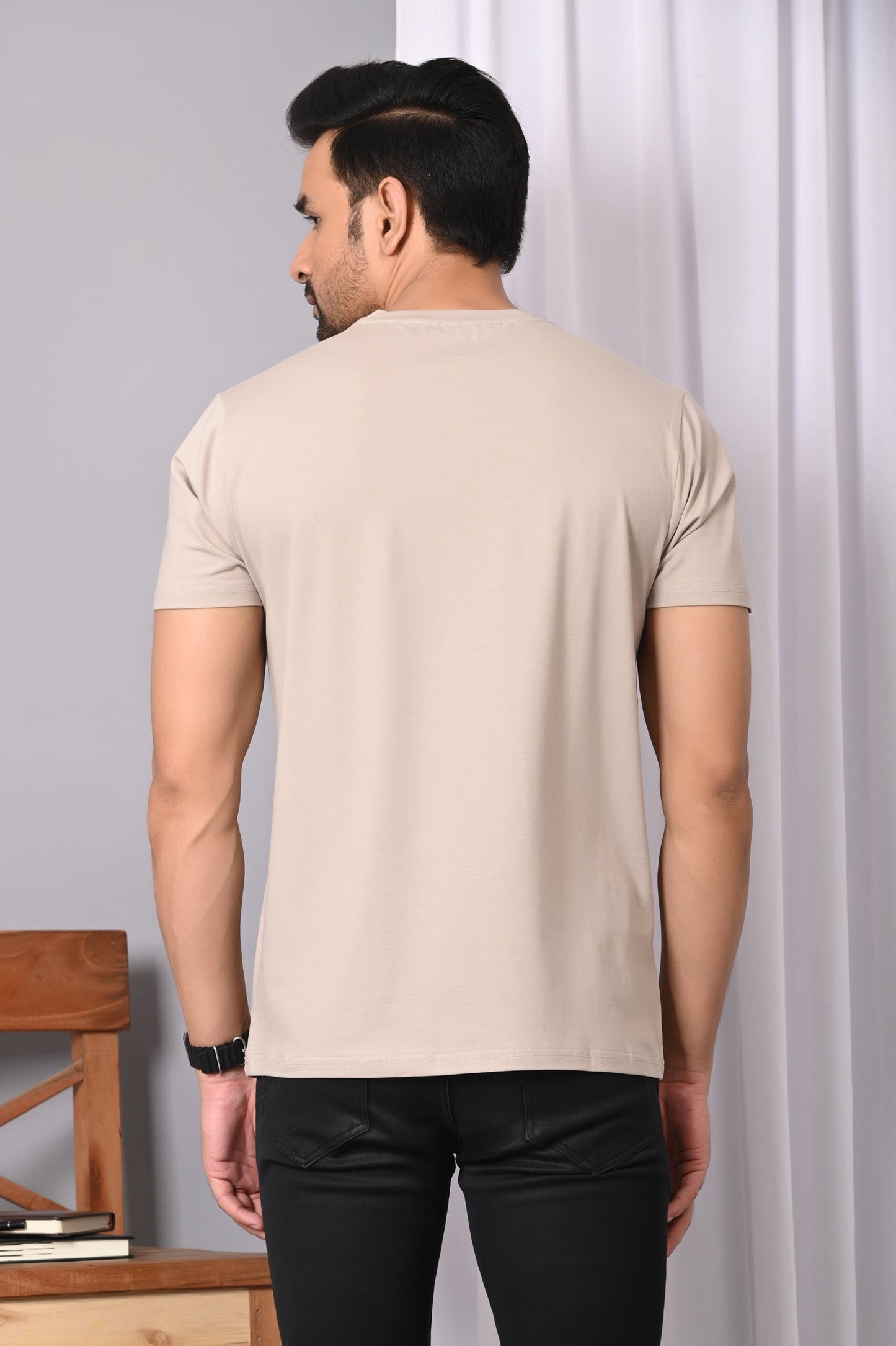 Arbour Men  Round Neck Cotton Blend  T-Shirt