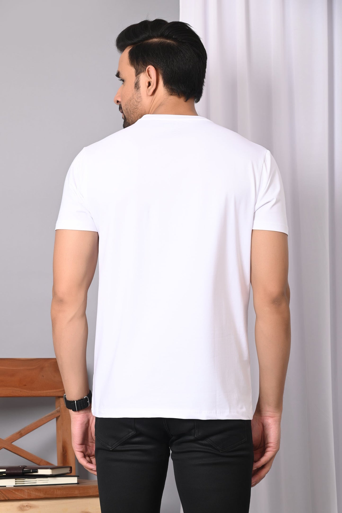 Arbour Men  Round Neck Cotton Blend  T-Shirt