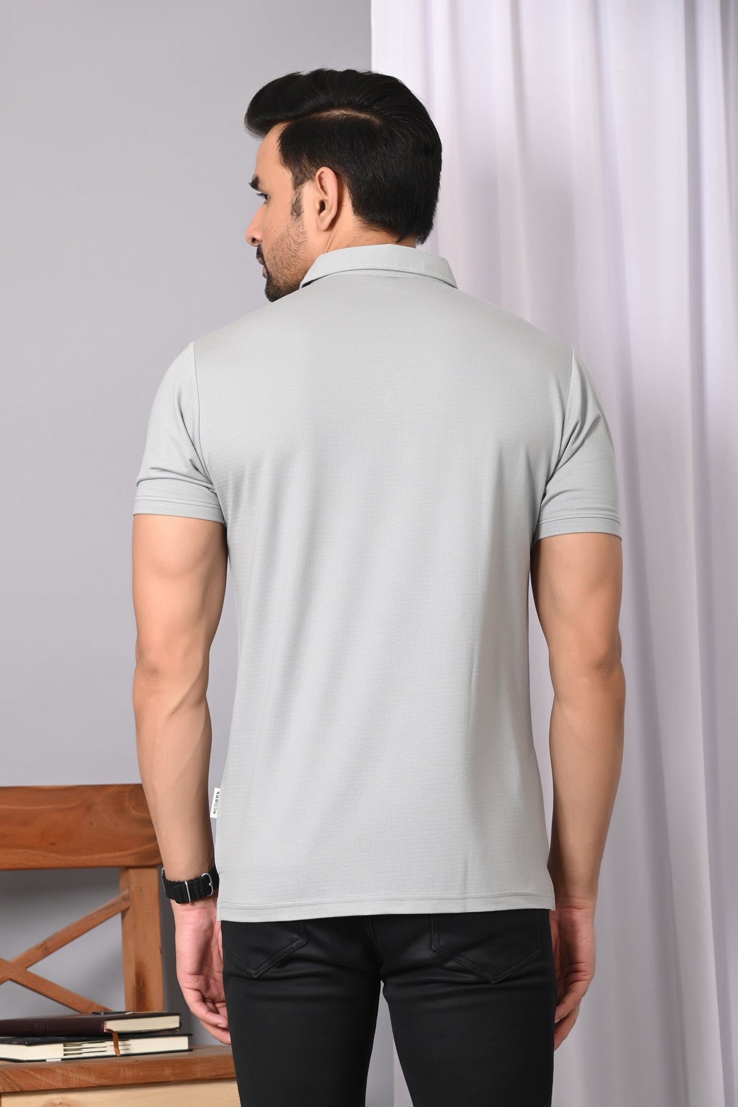 Arbour Men Polo Neck Solid Plain Half Sleeves T-Shirt