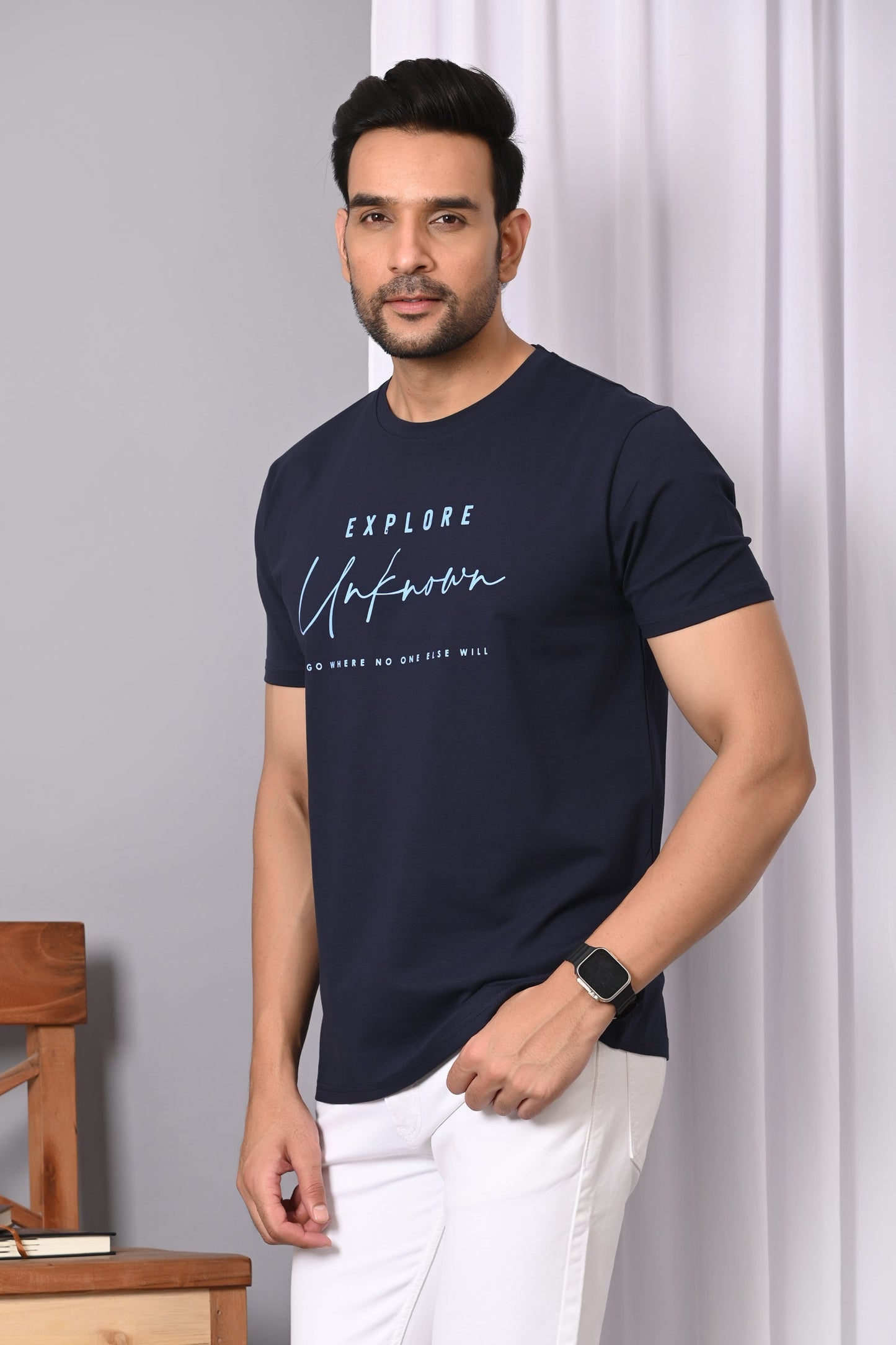 Arbour Men Round Neck Printed Half Sleeves T-Shirt