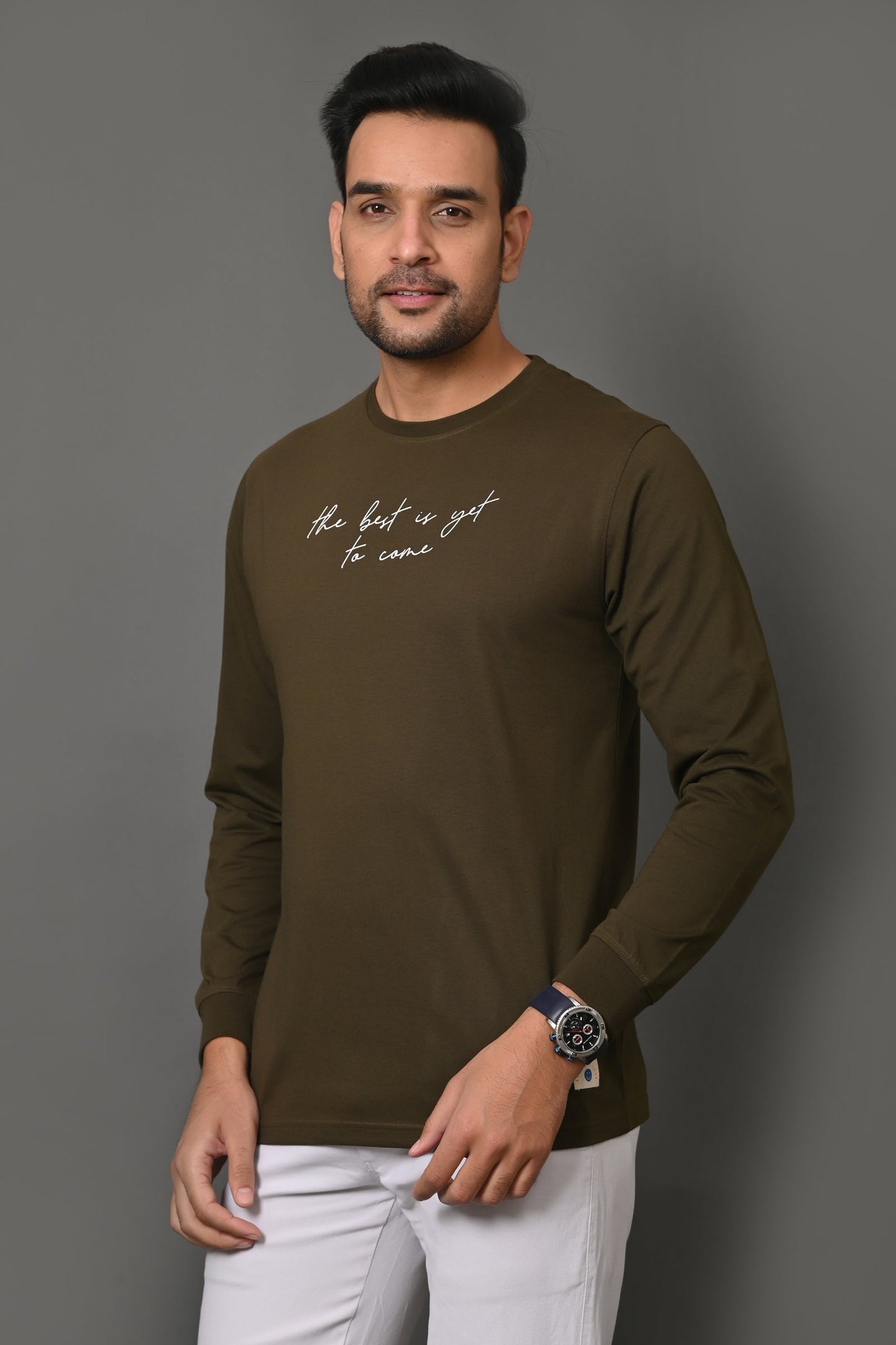 Arbour Men Printed Round Neck Cotton Blend  T-Shirt