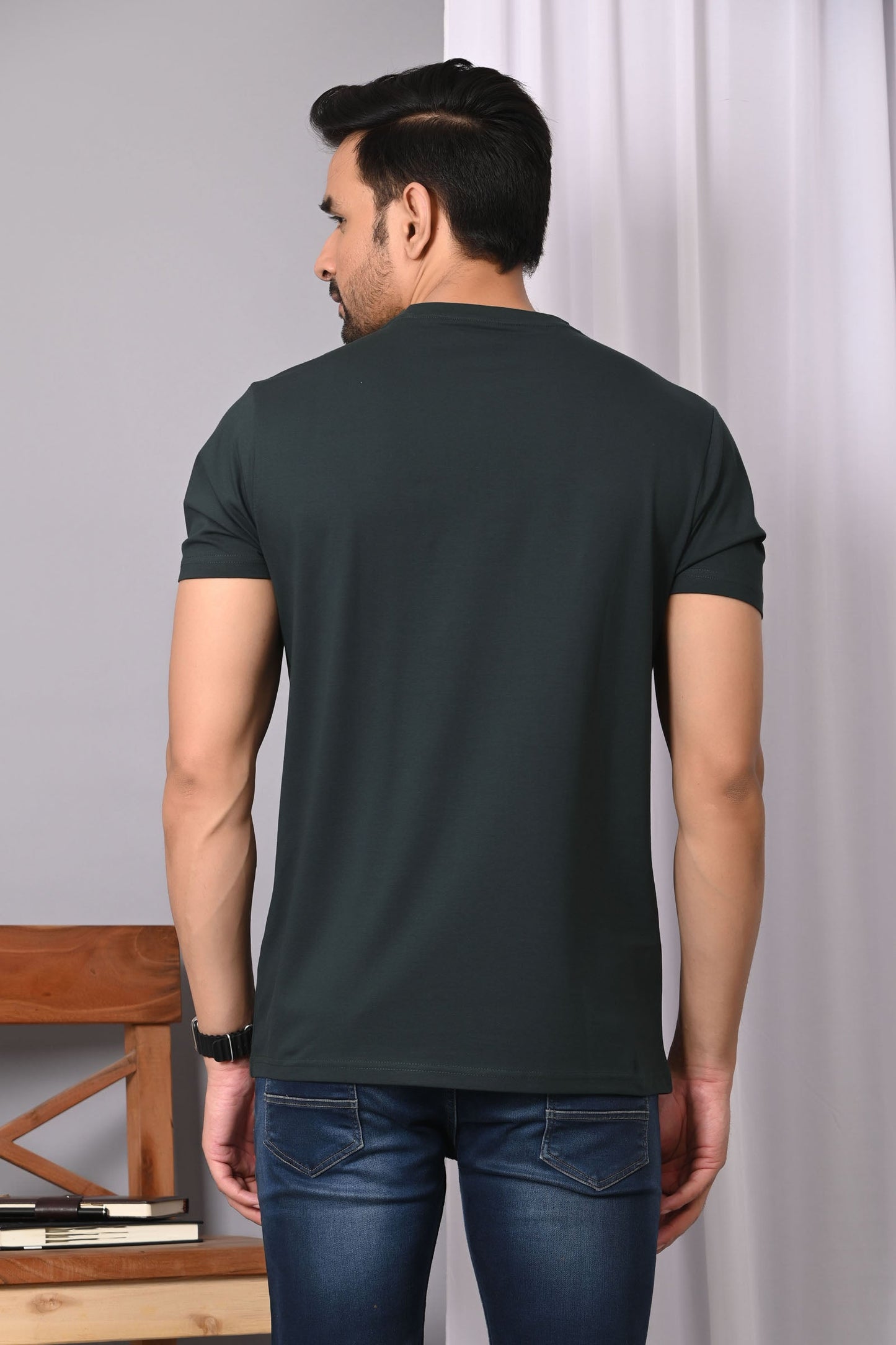 Arbour Men  Round Neck Cotton Blend  T-Shirt