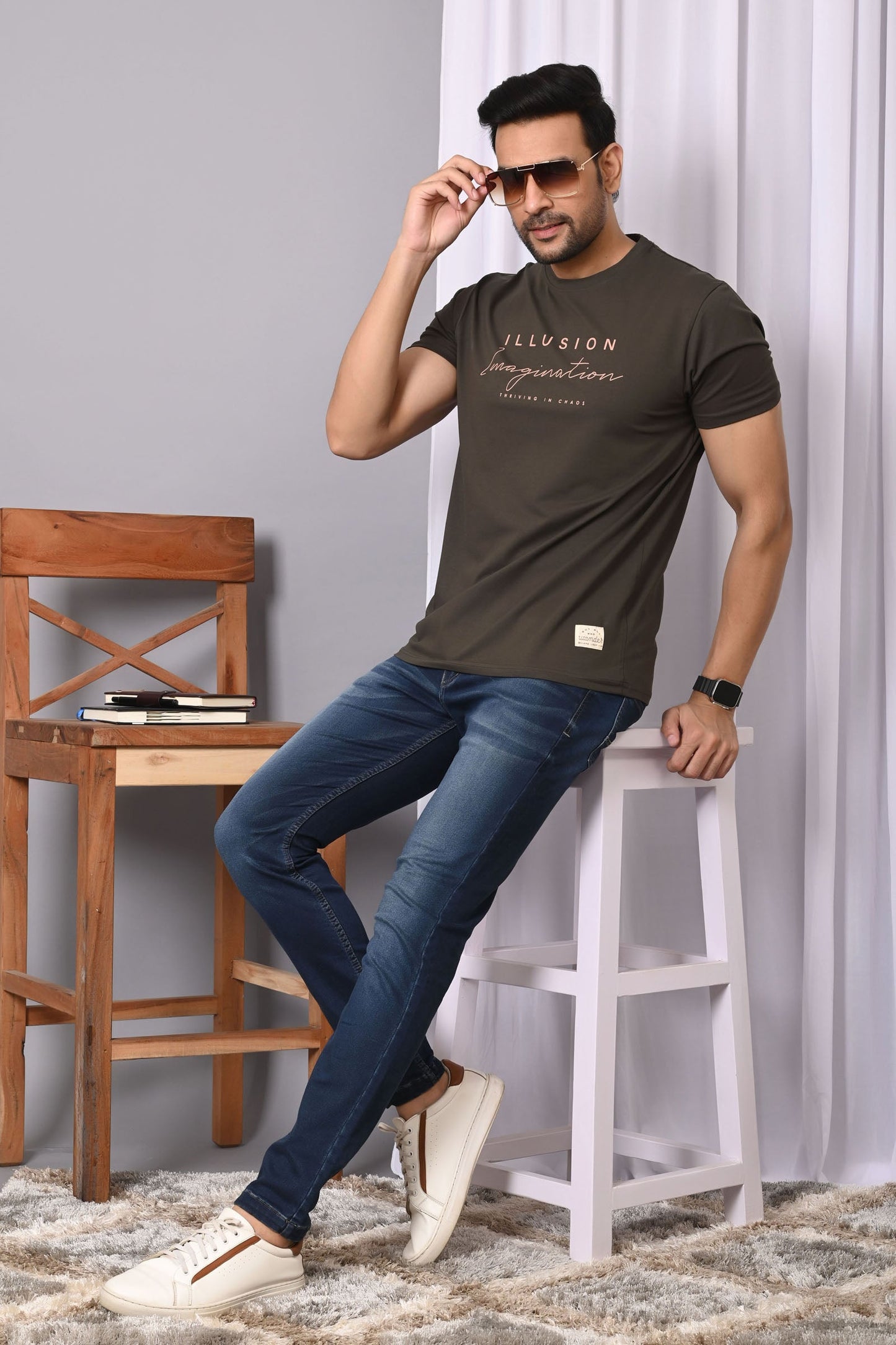 Arbour Men Round Neck Printed Half Sleeves T-Shirt