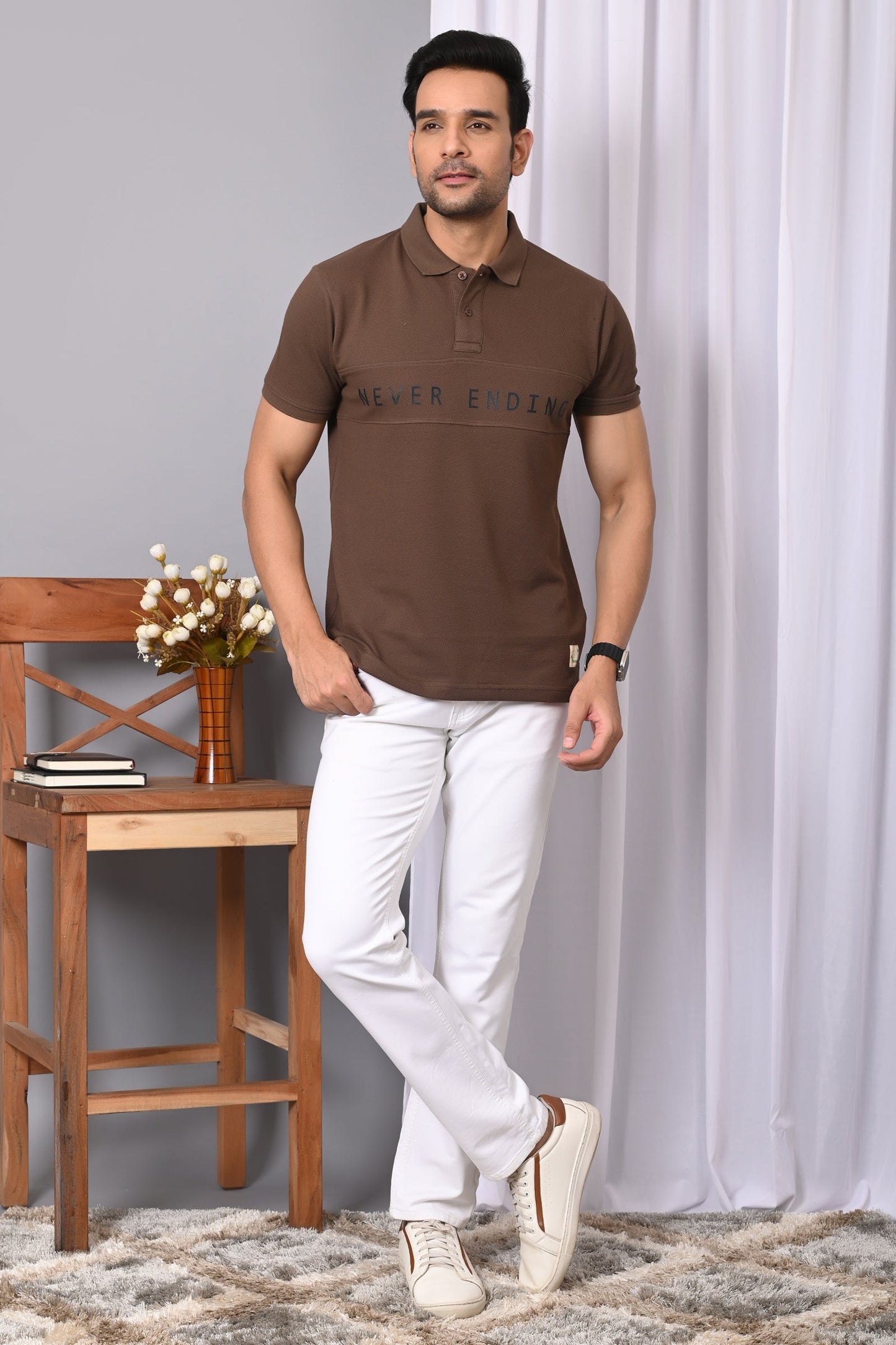 Arbour Men Polo Neck Stylish Casual Half Sleeves T-Shirt