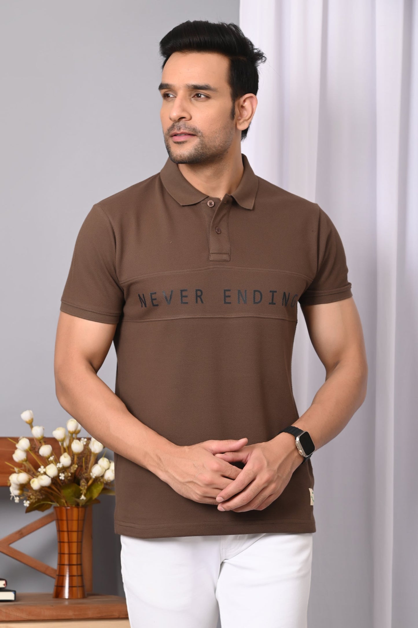 Arbour Men Polo Neck Stylish Casual Half Sleeves T-Shirt