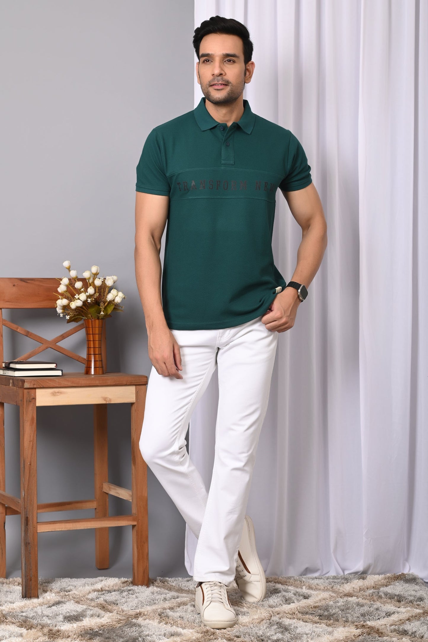 Arbour Men Polo Neck Stylish Casual Half Sleeves T-Shirt