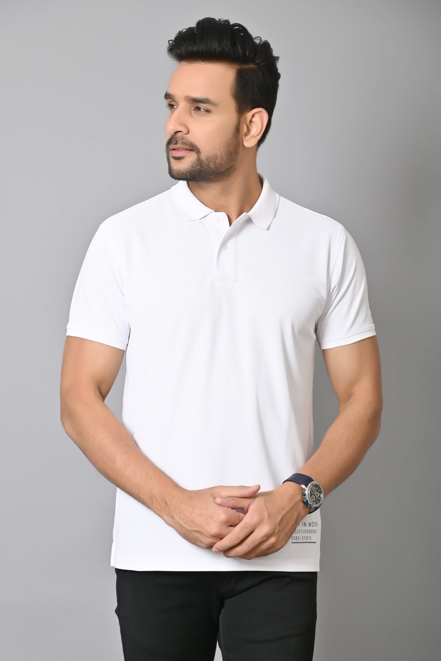 Arbour Men Polo Neck Solid Half Sleeves T-Shirt