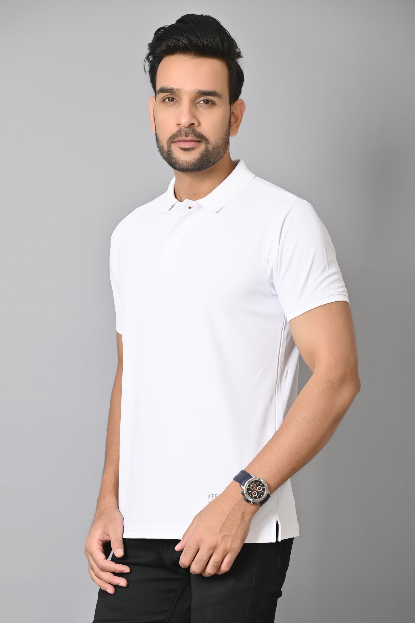 Arbour Men Polo Neck Solid Half Sleeves T-Shirt