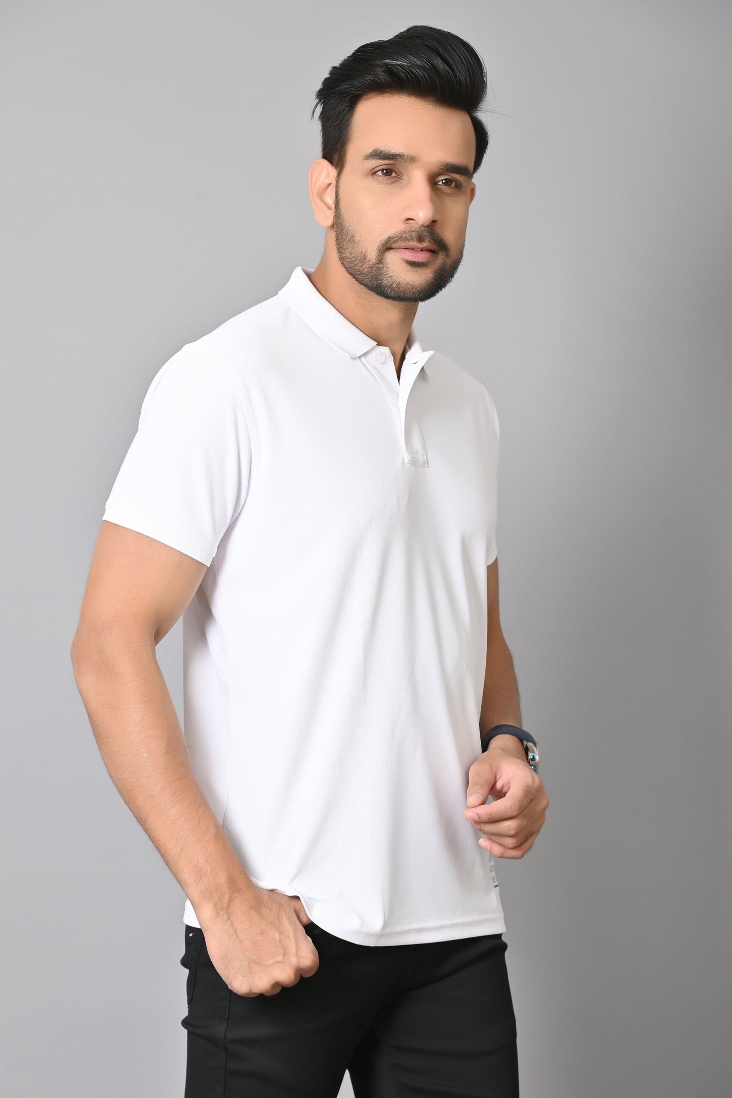 Arbour Men Polo Neck Solid Half Sleeves T-Shirt