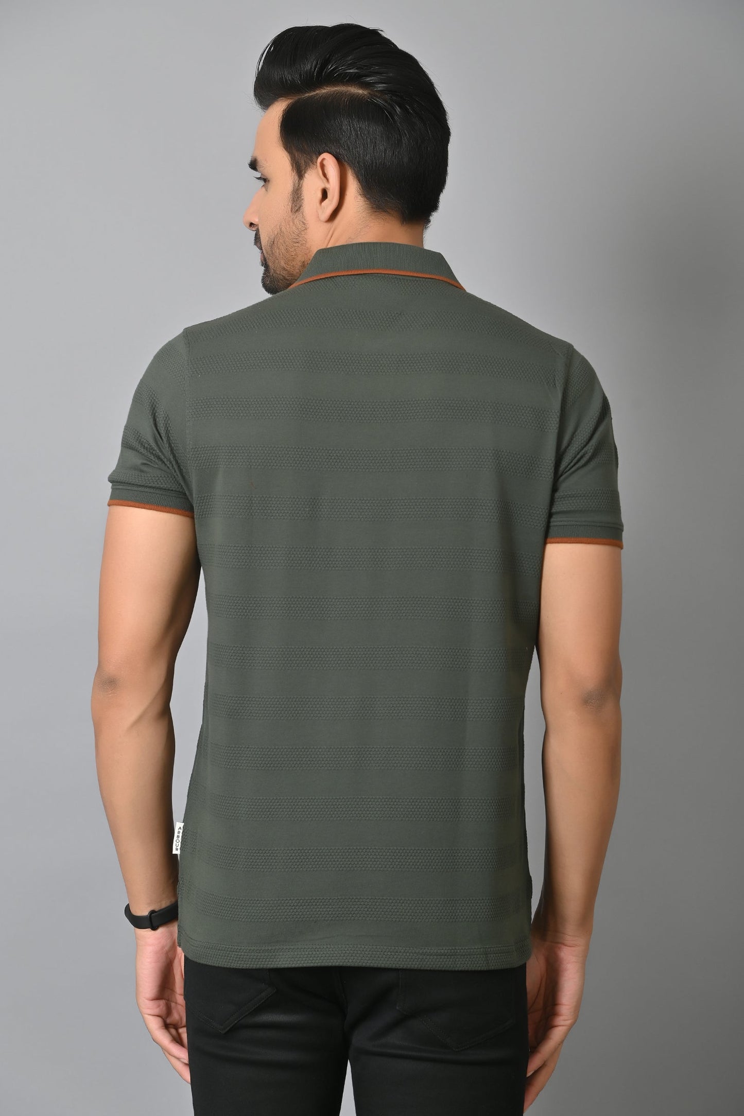 Arbour Men Polo Neck Half Sleeves Solid Casual T-Shirt