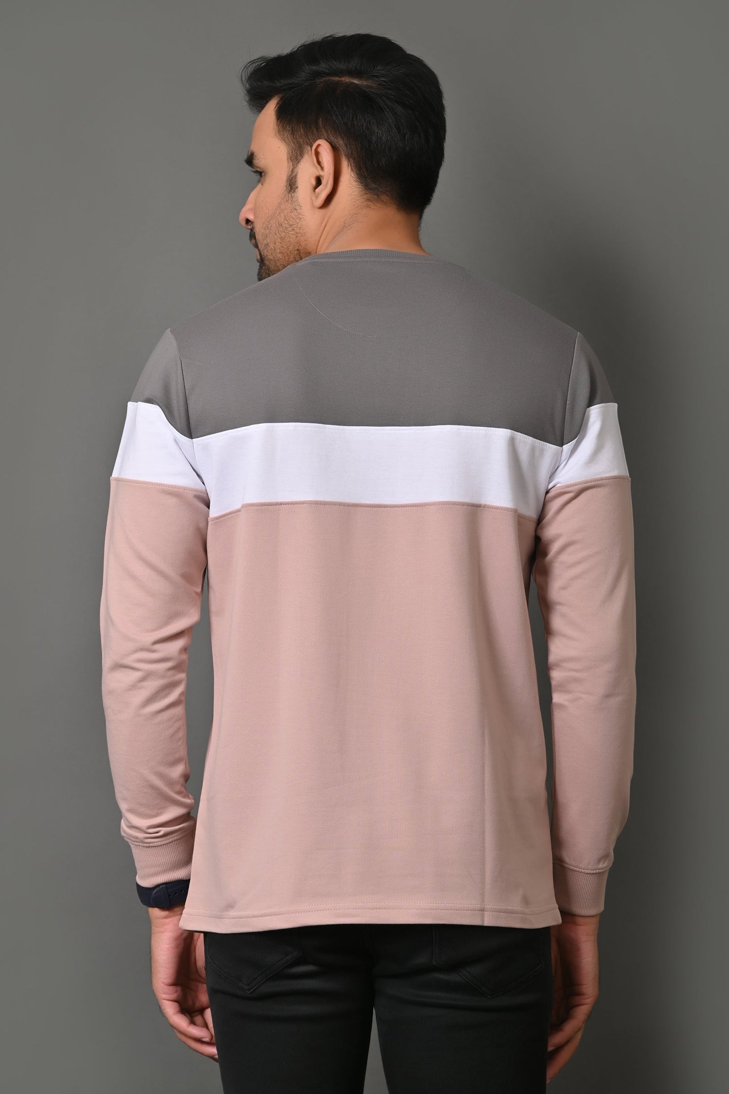 Arbour Men Round Neck Stripes Full Sleeves T-Shirt