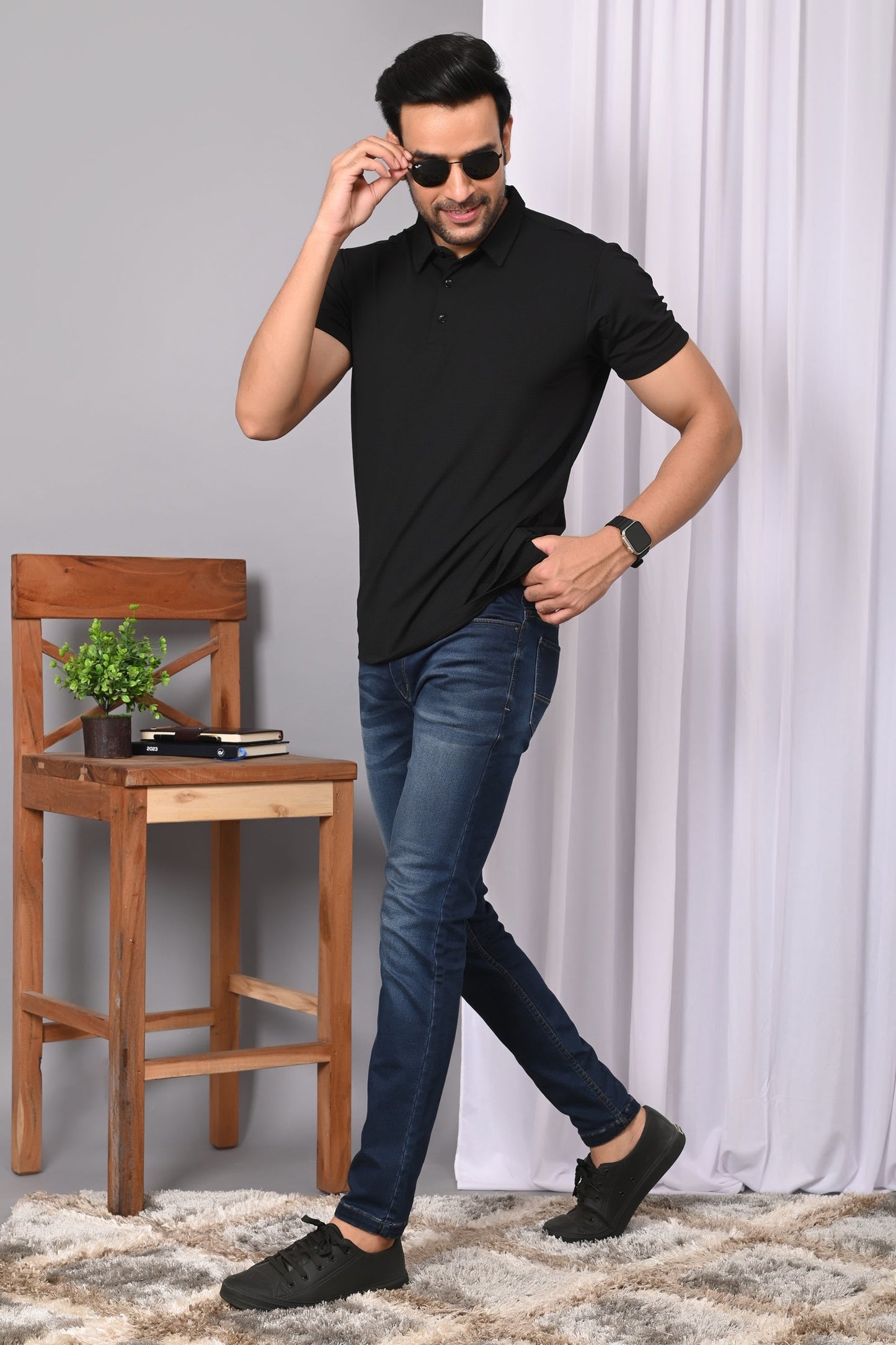 Arbour Men Polo Neck Solid Half Sleeves T-Shirt