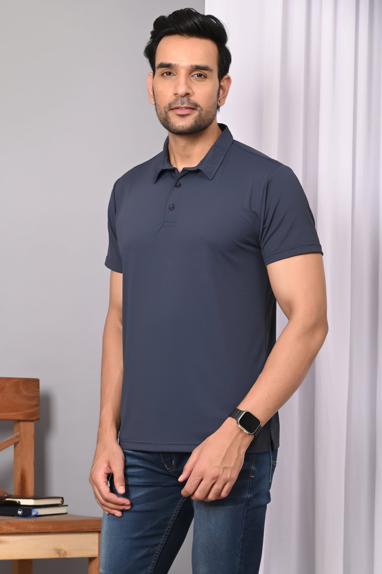 Arbour Men Polo Neck Solid Half Sleeves T-Shirt