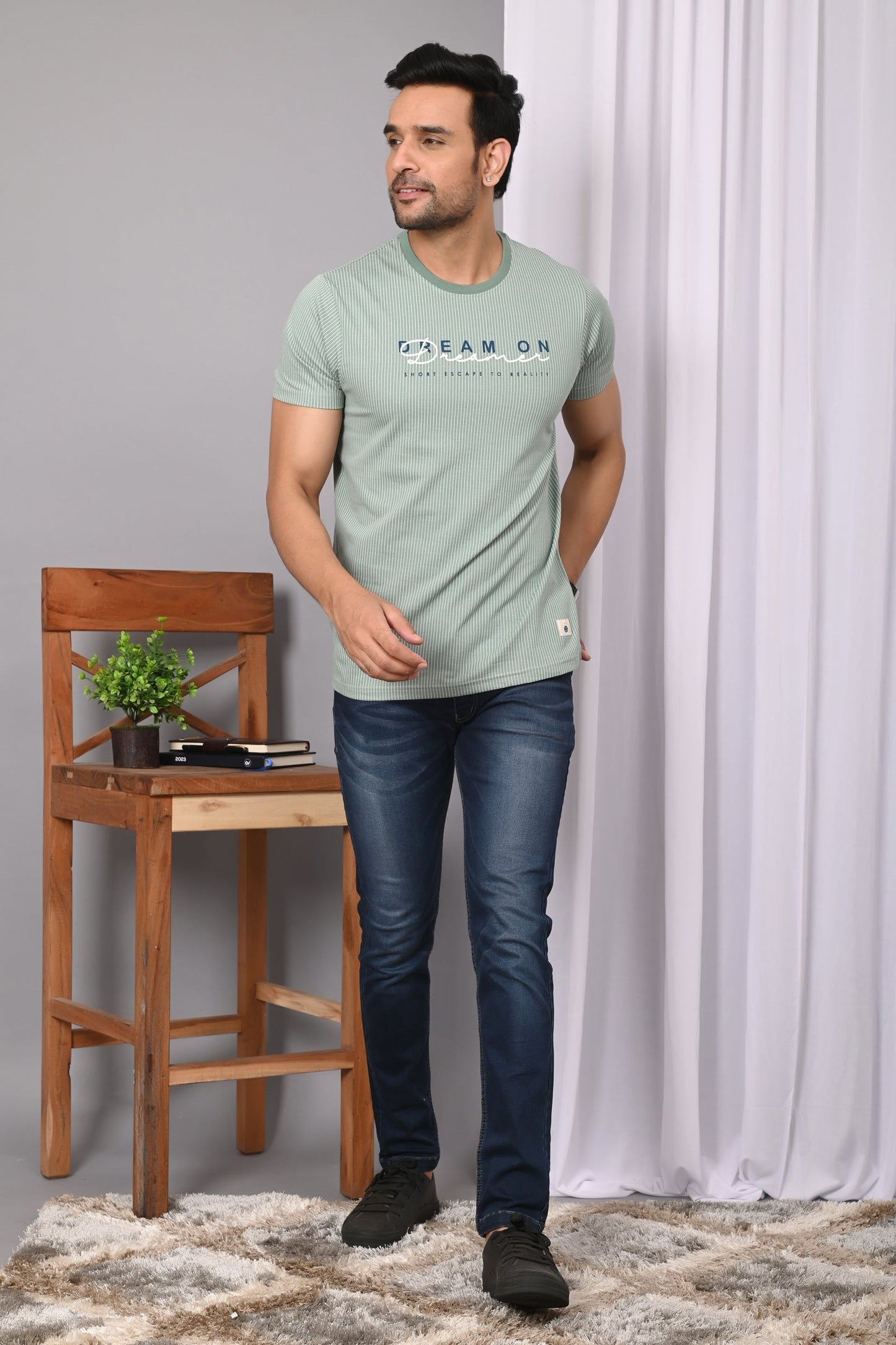 Arbour Men Printed Round Neck Cotton Blend Multicolor T-Shirt