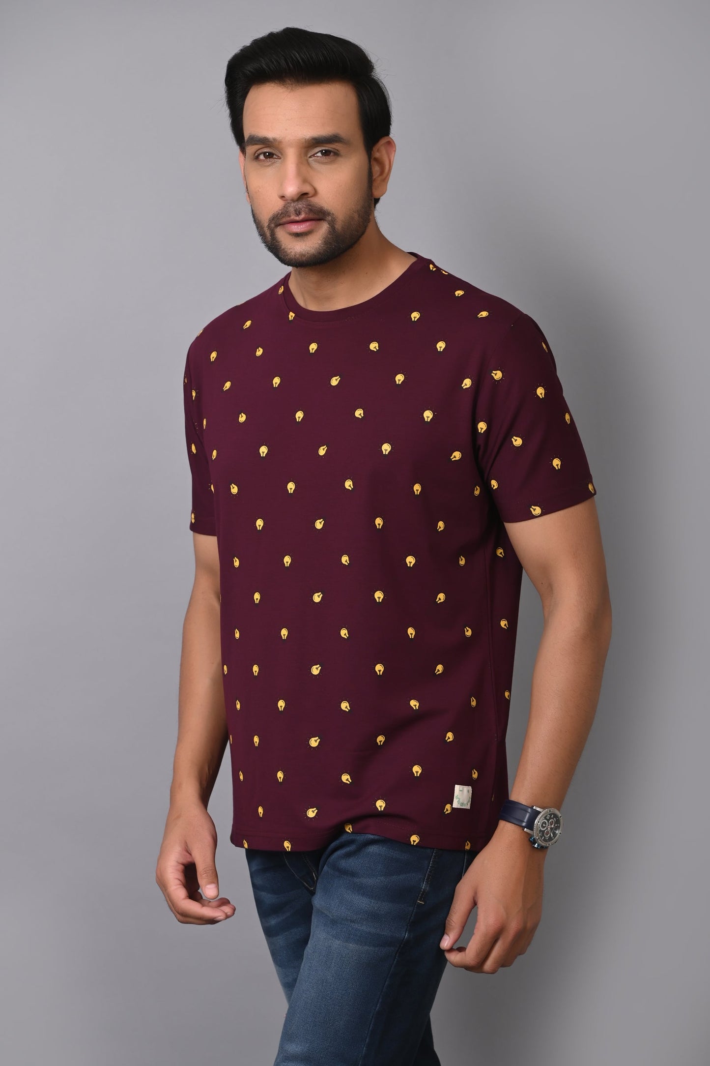 Arbour Men Round Neck All Over Print T-Shirt