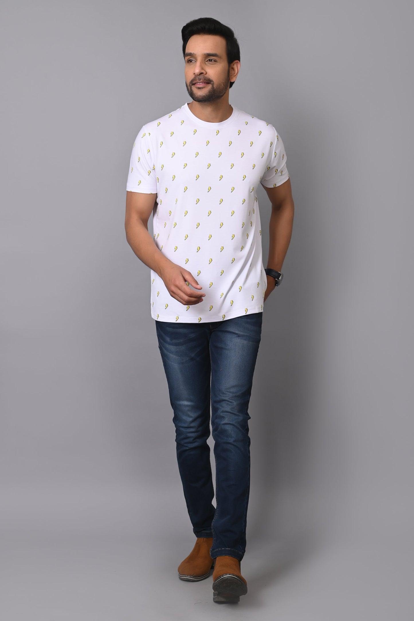 Arbour Men Round Neck All Over Print T-Shirt