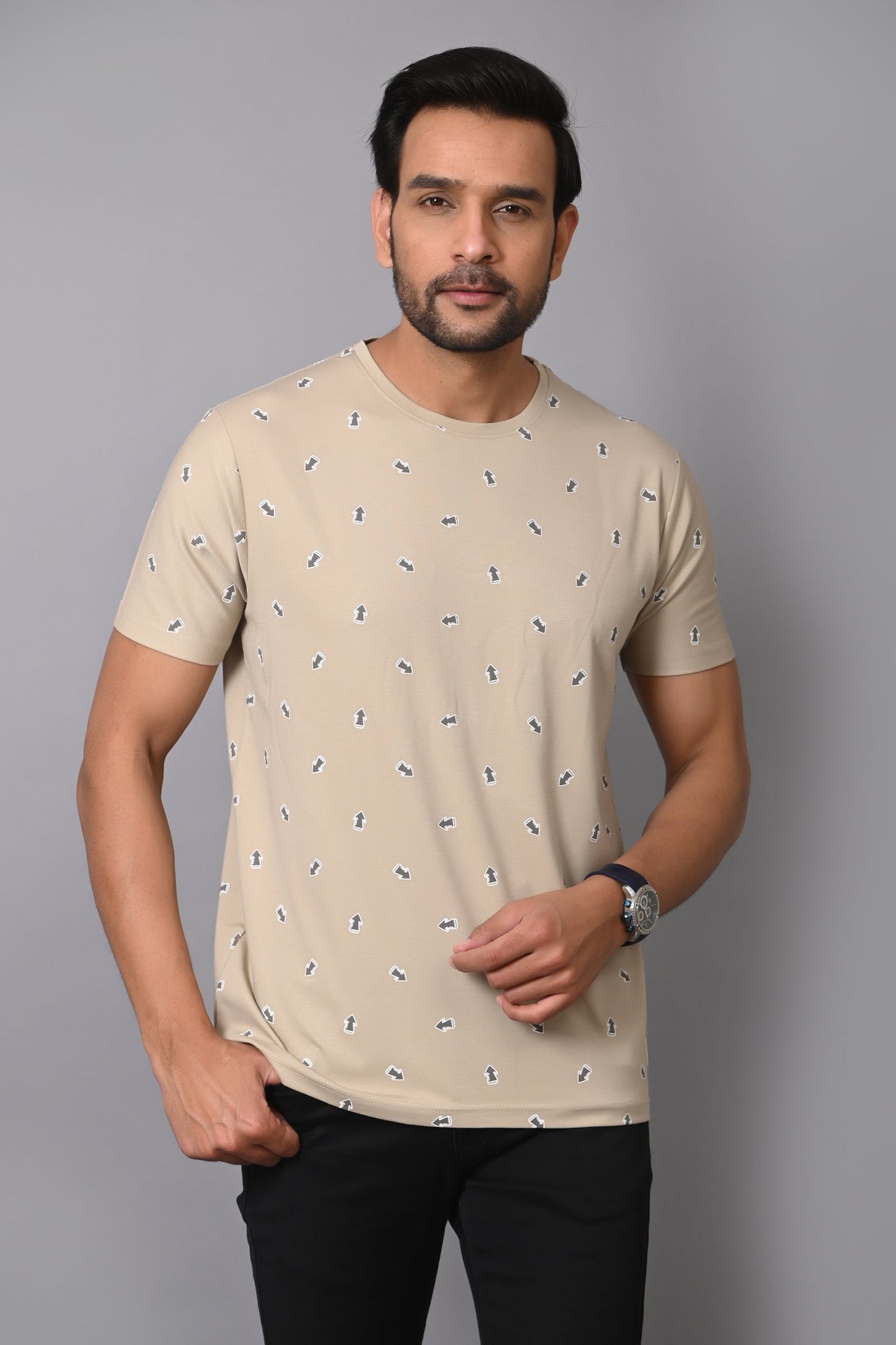 Arbour Men Round Neck All Over Print T-Shirt