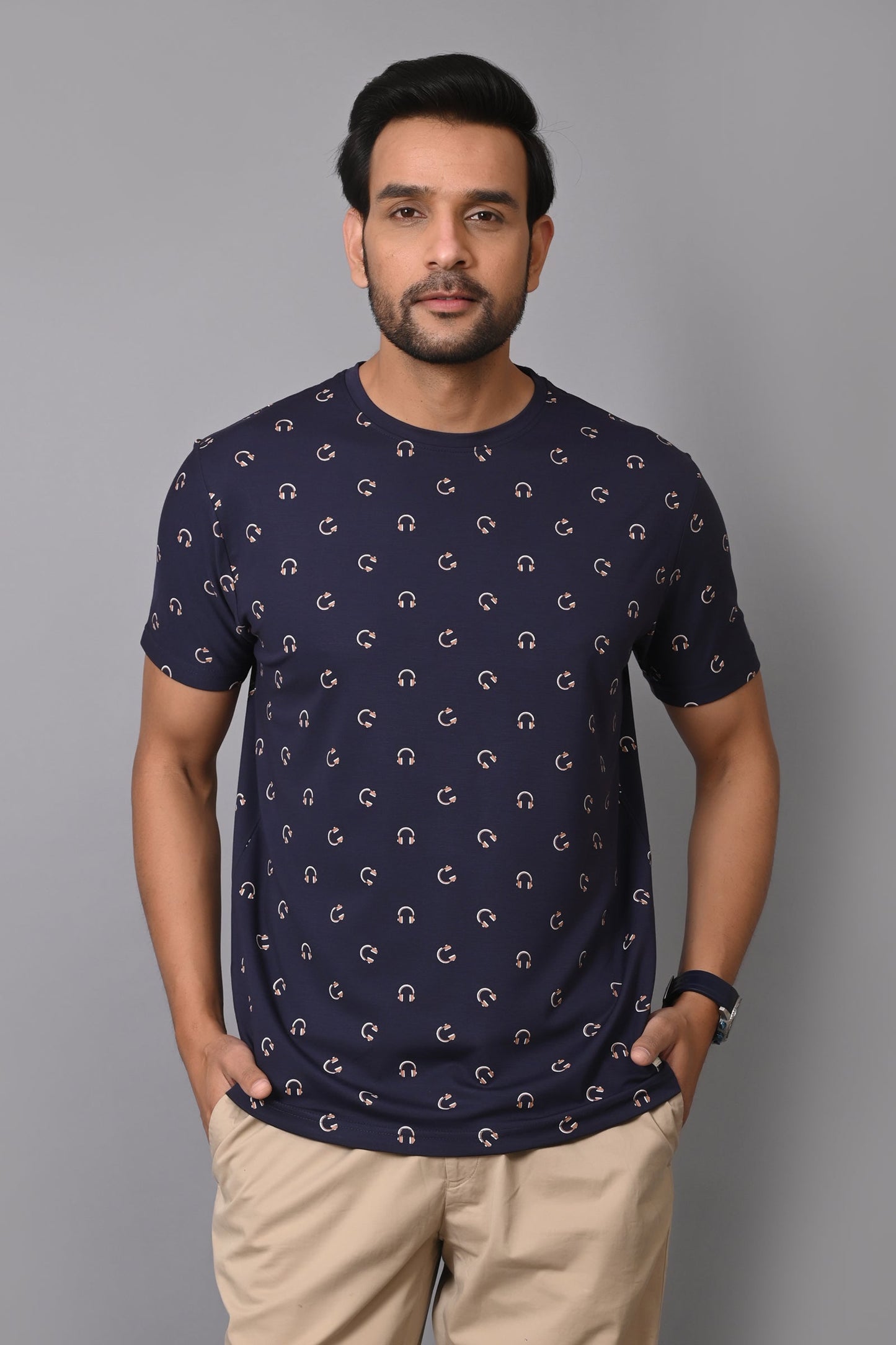 Arbour Men Round Neck All Over Print T-Shirt