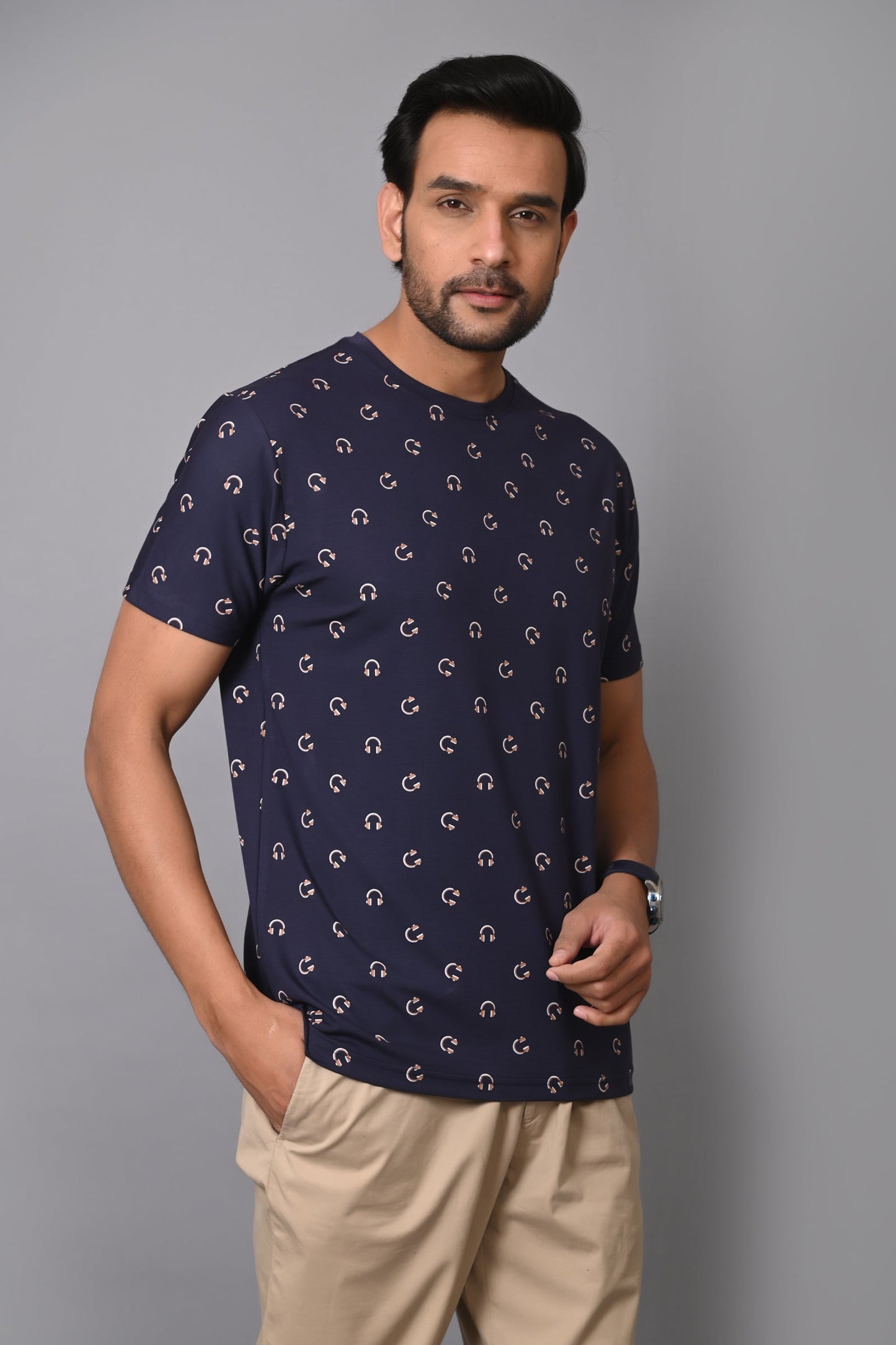 Arbour Men Round Neck All Over Print T-Shirt